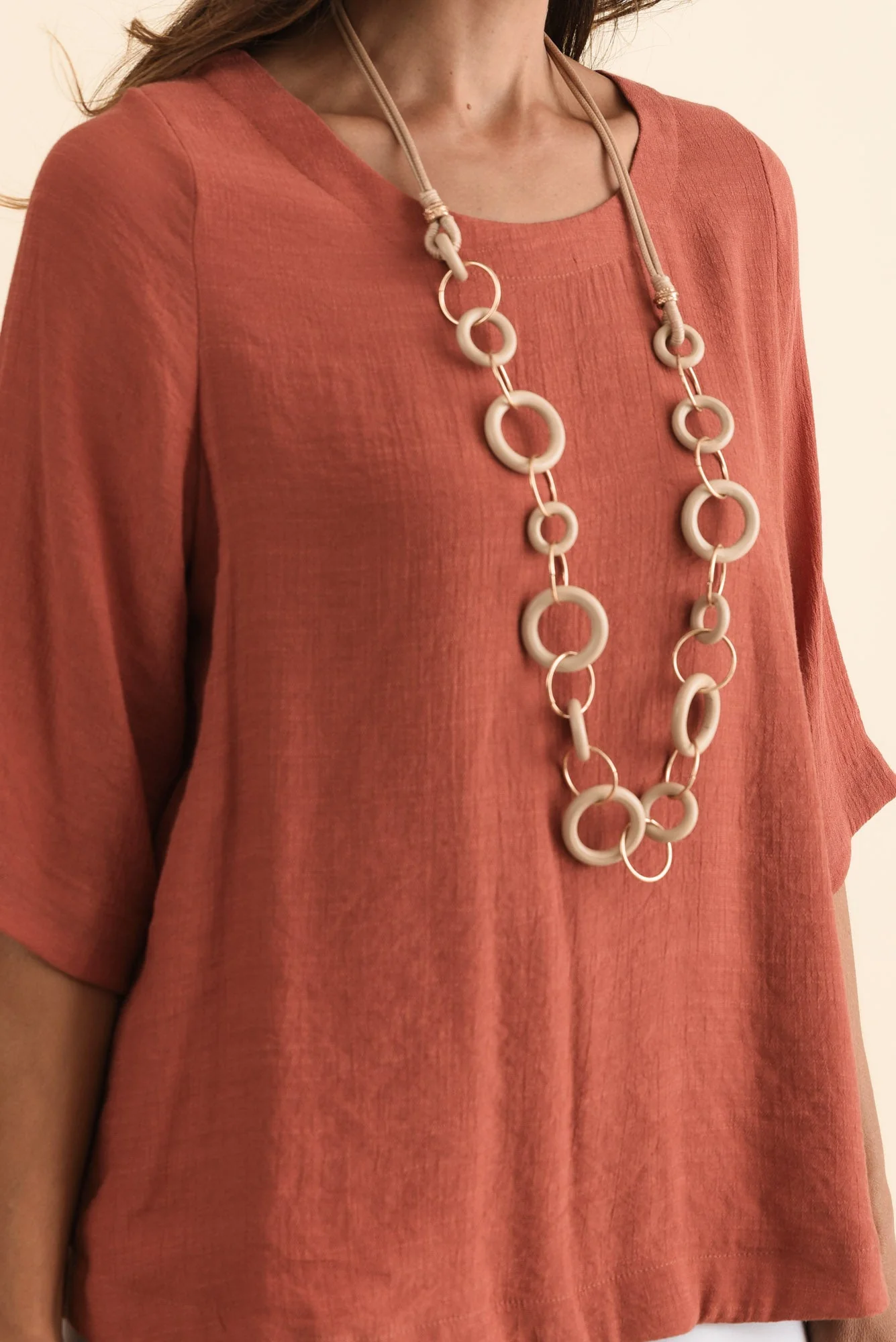 Selena Rust 3/4 Sleeve Top - Image 6