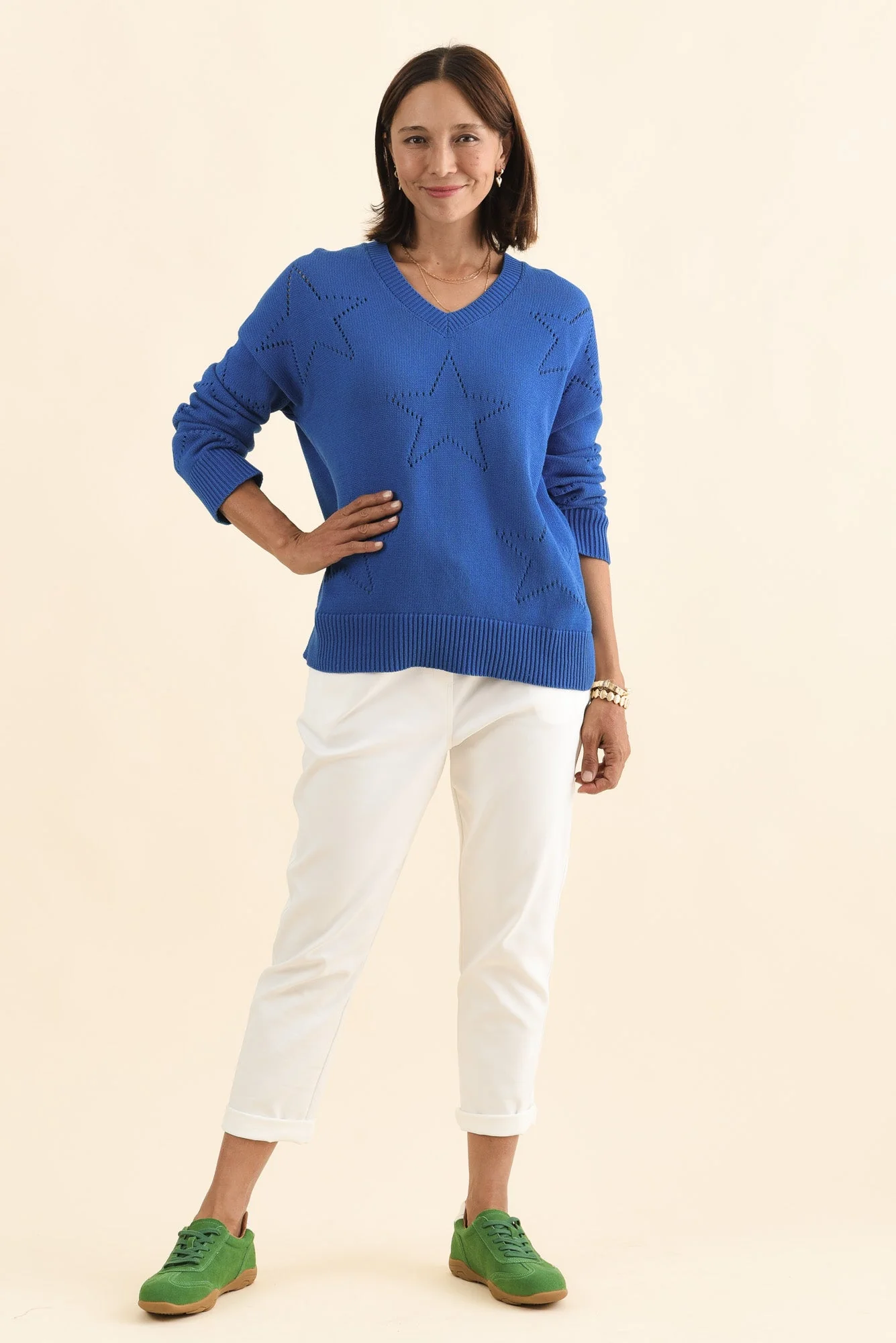 Selene Blue Star Cotton Jumper - Image 2