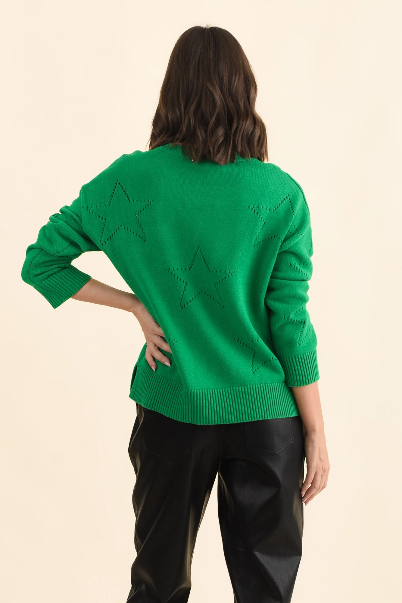 Selene Green Star Cotton Jumper - Image 4