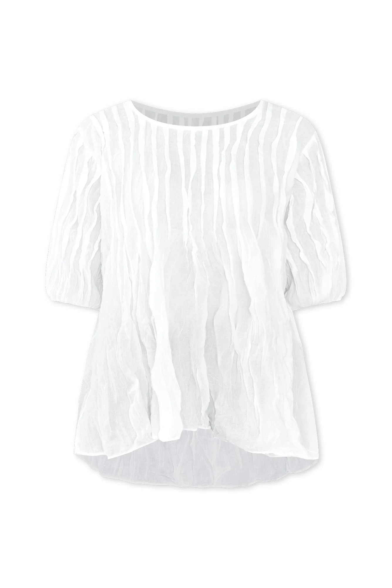 Selma White Crinkle Cotton Top - Image 8