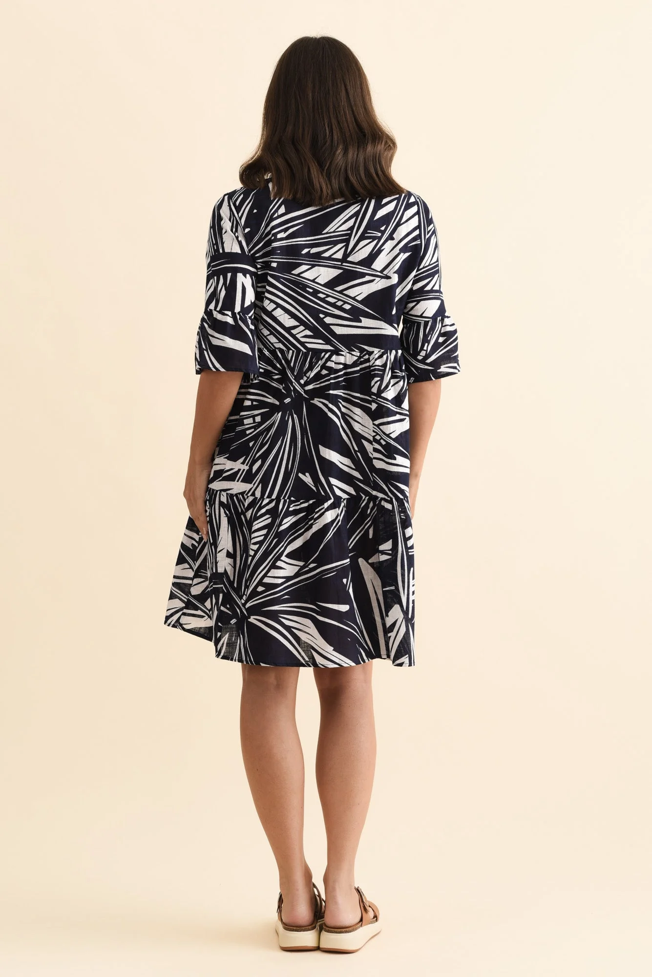 Senna Navy Burst Cotton Dress - Image 5