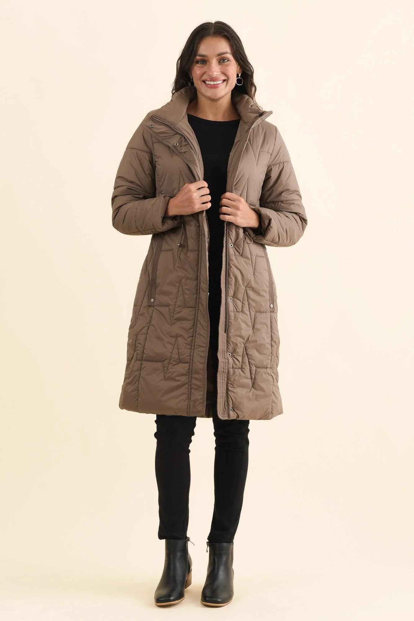 Shae Chocolate Puffer Coat - Image 6