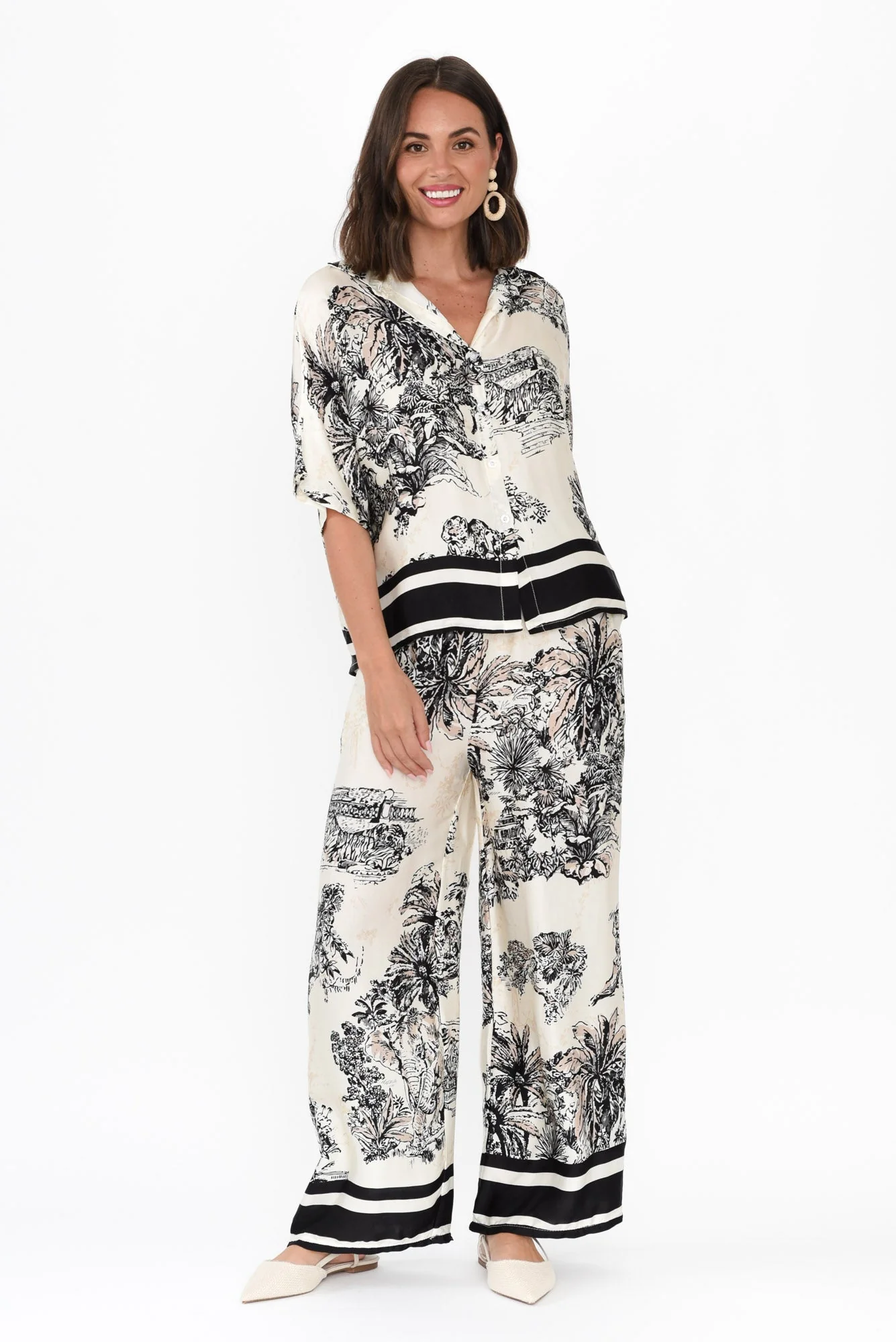 Sharon Natural Jungle Collared Shirt - Image 2