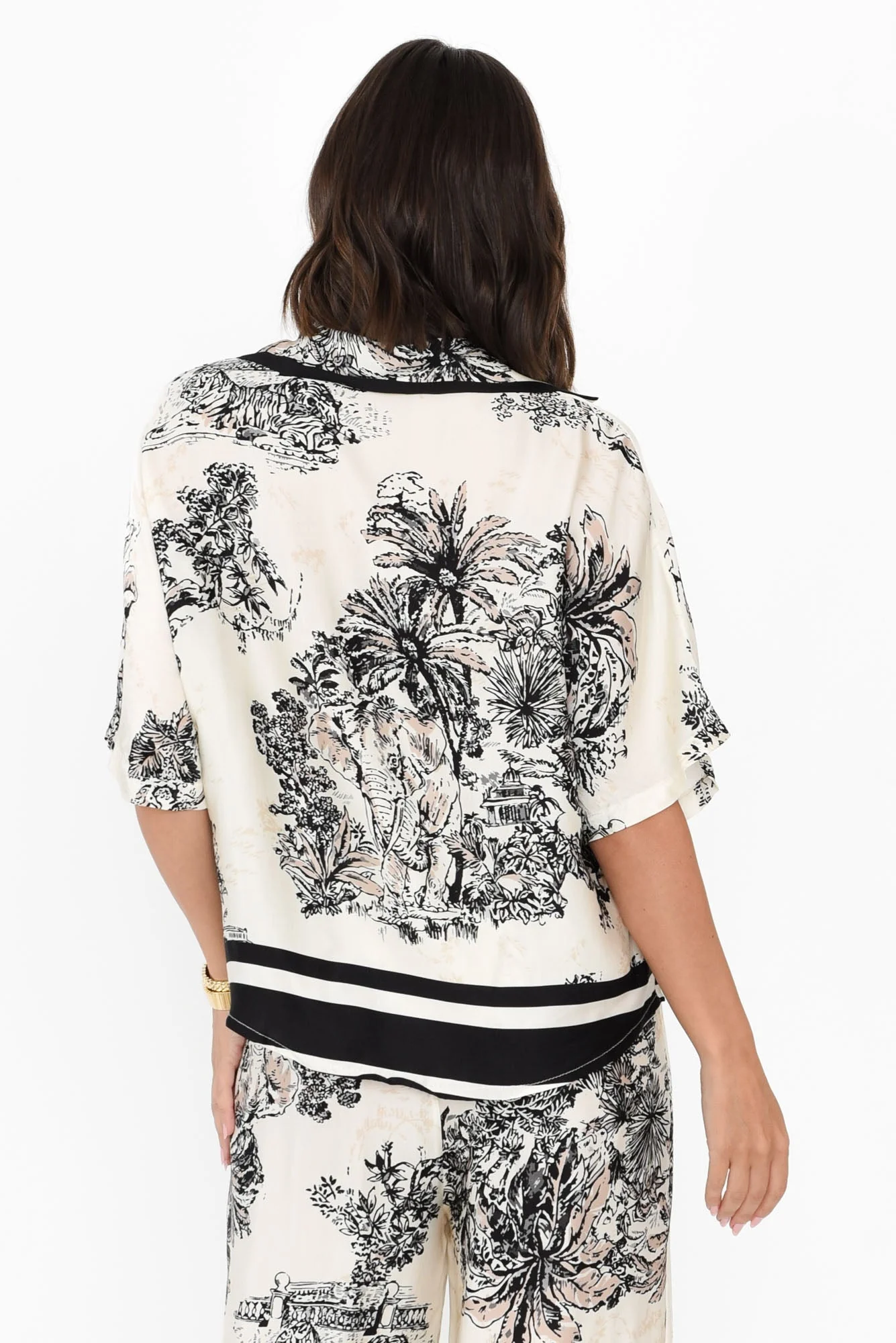 Sharon Natural Jungle Collared Shirt - Image 4