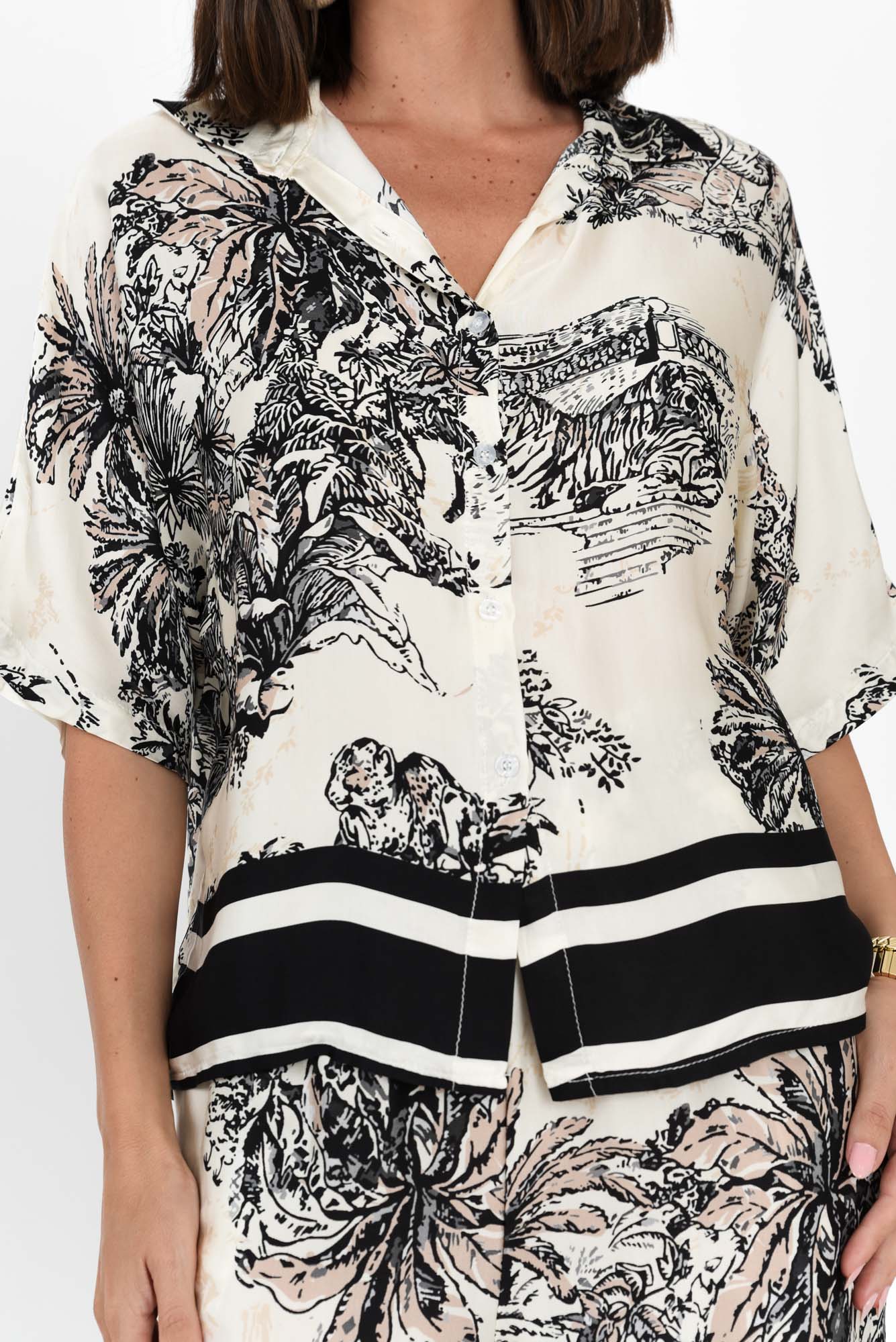 Sharon Natural Jungle Collared Shirt - Image 5