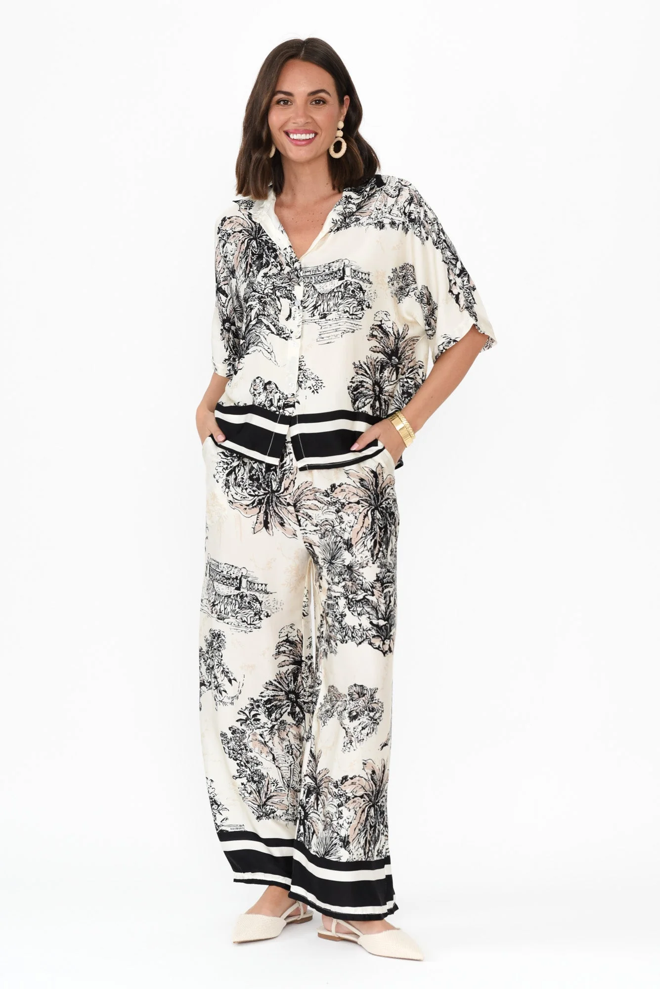 Sharon Natural Jungle Collared Shirt - Image 6