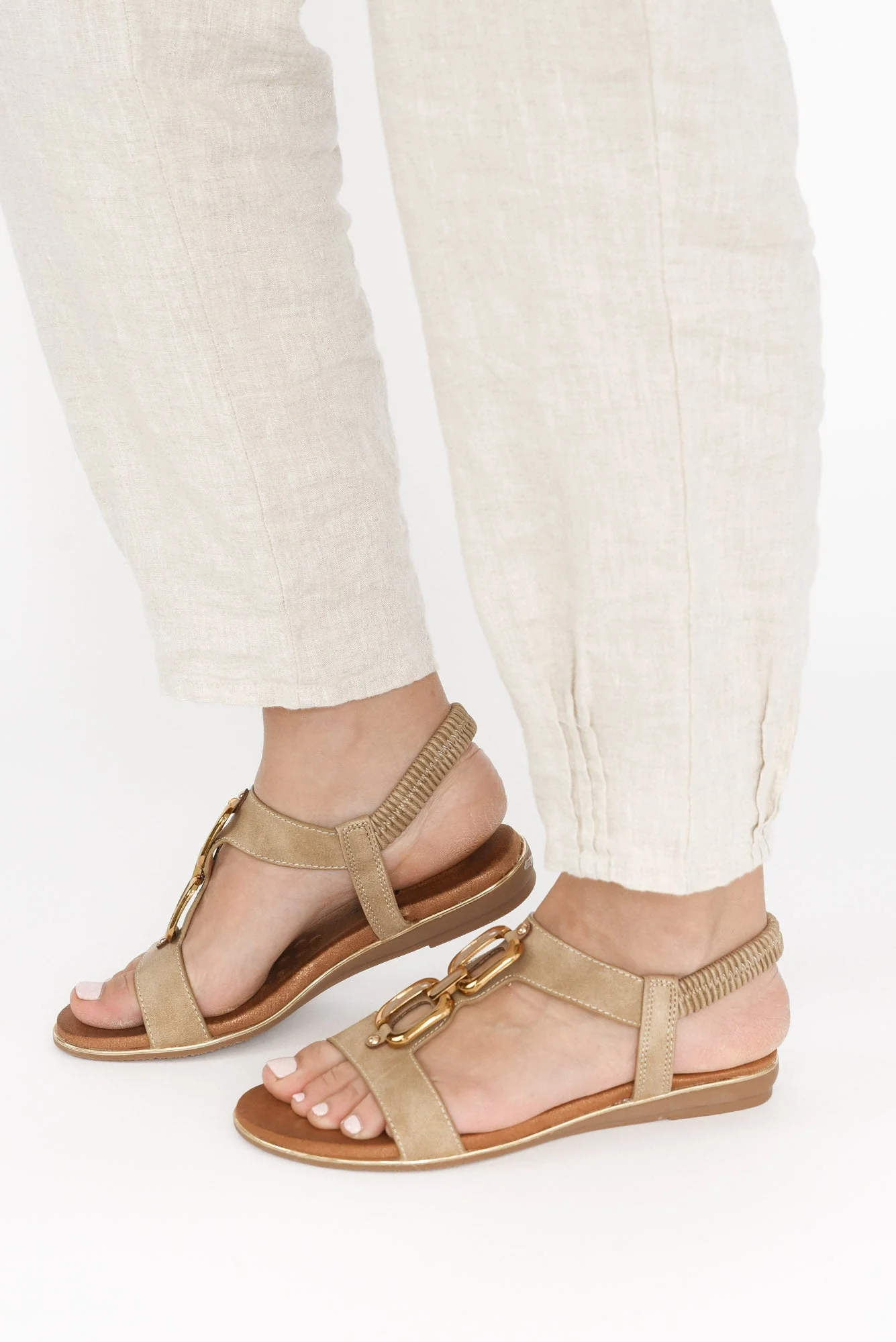 Shelby Taupe Chain Sandal - Image 6