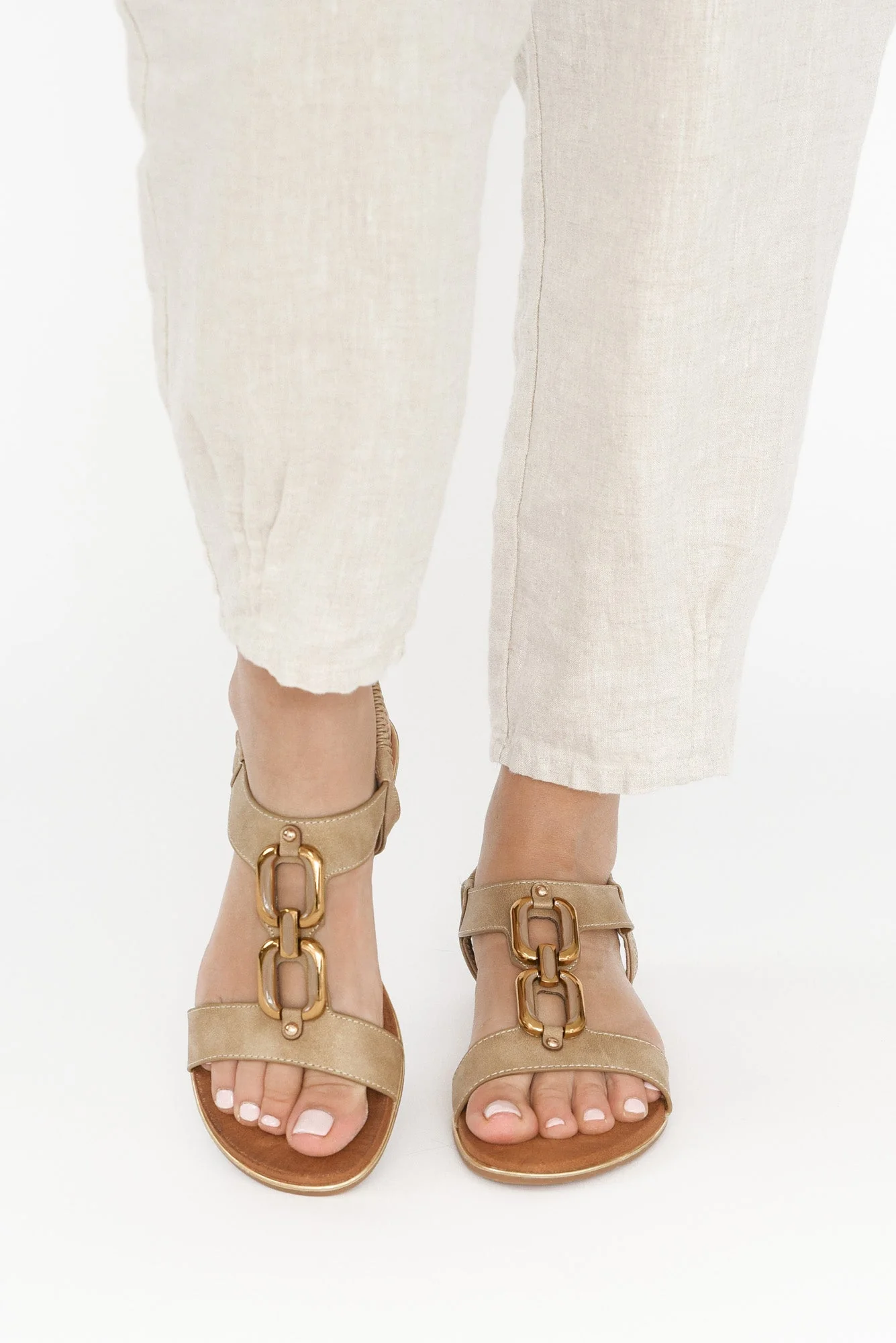 Shelby Taupe Chain Sandal - Image 8