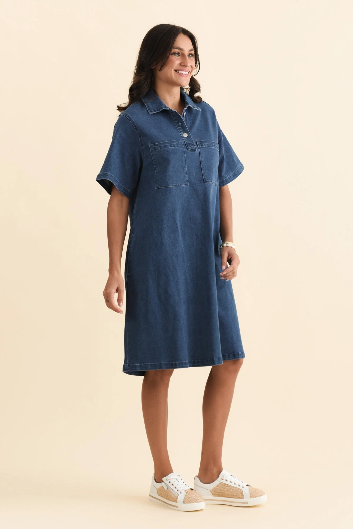 Shift Blue Denim Shirt Dress - Image 3