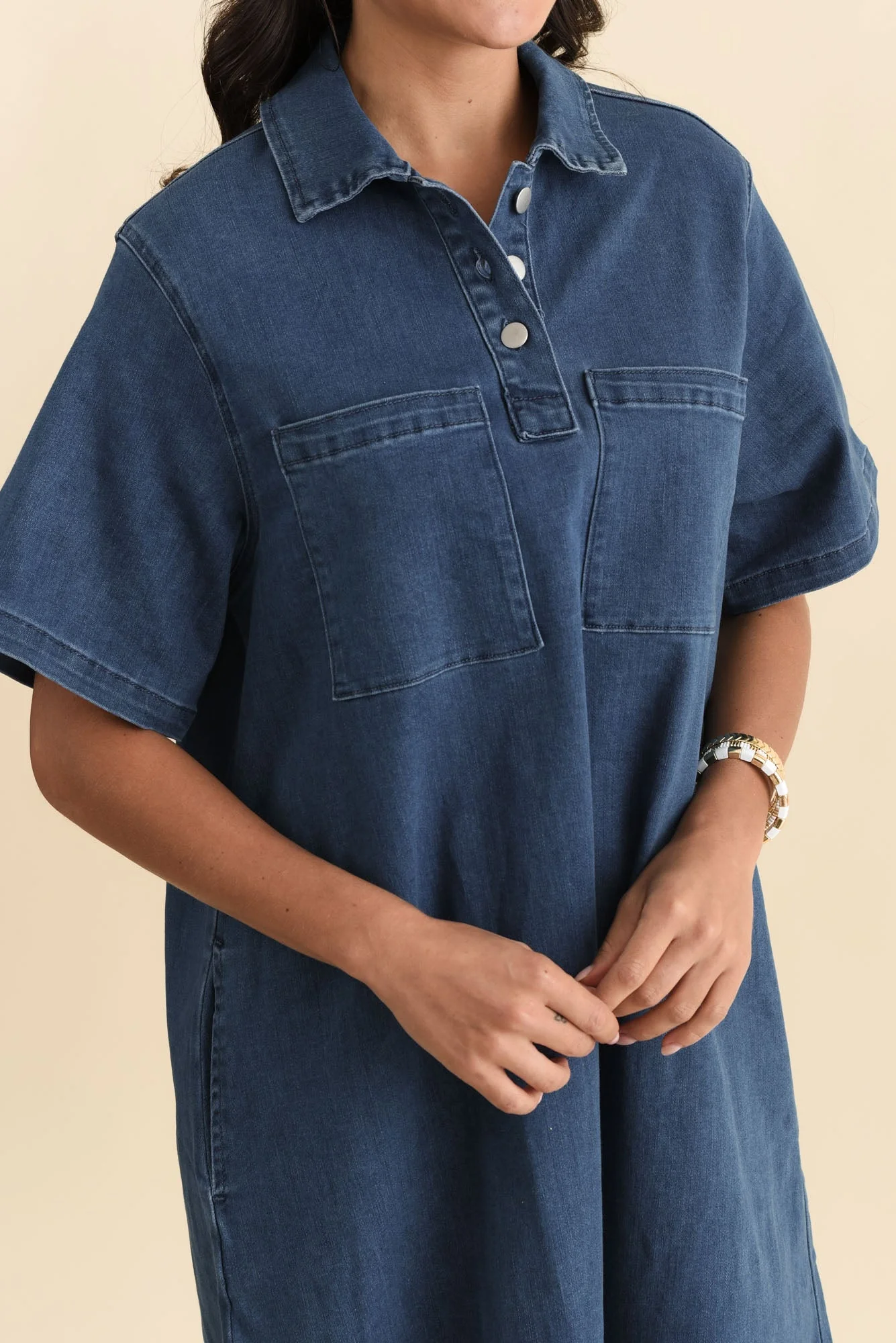 Shift Blue Denim Shirt Dress - Image 5
