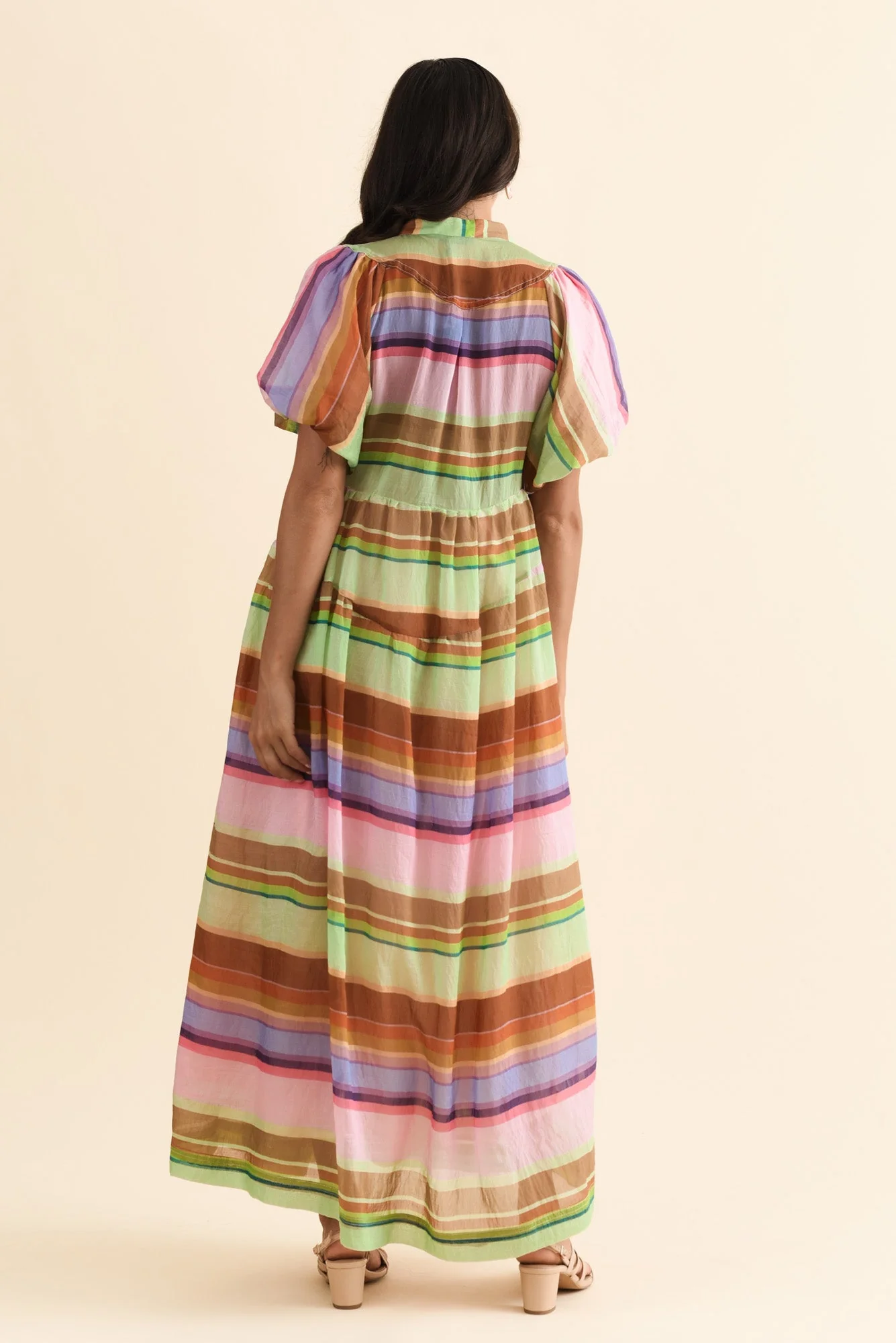 Siesta Pink Stripe Belted Dress - Image 4