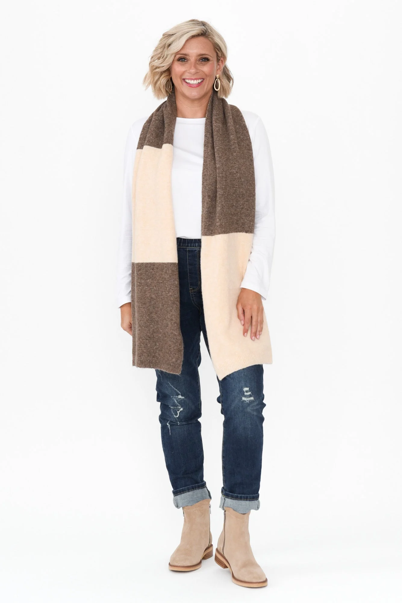 Silis Brown Splice Scarf - Image 2
