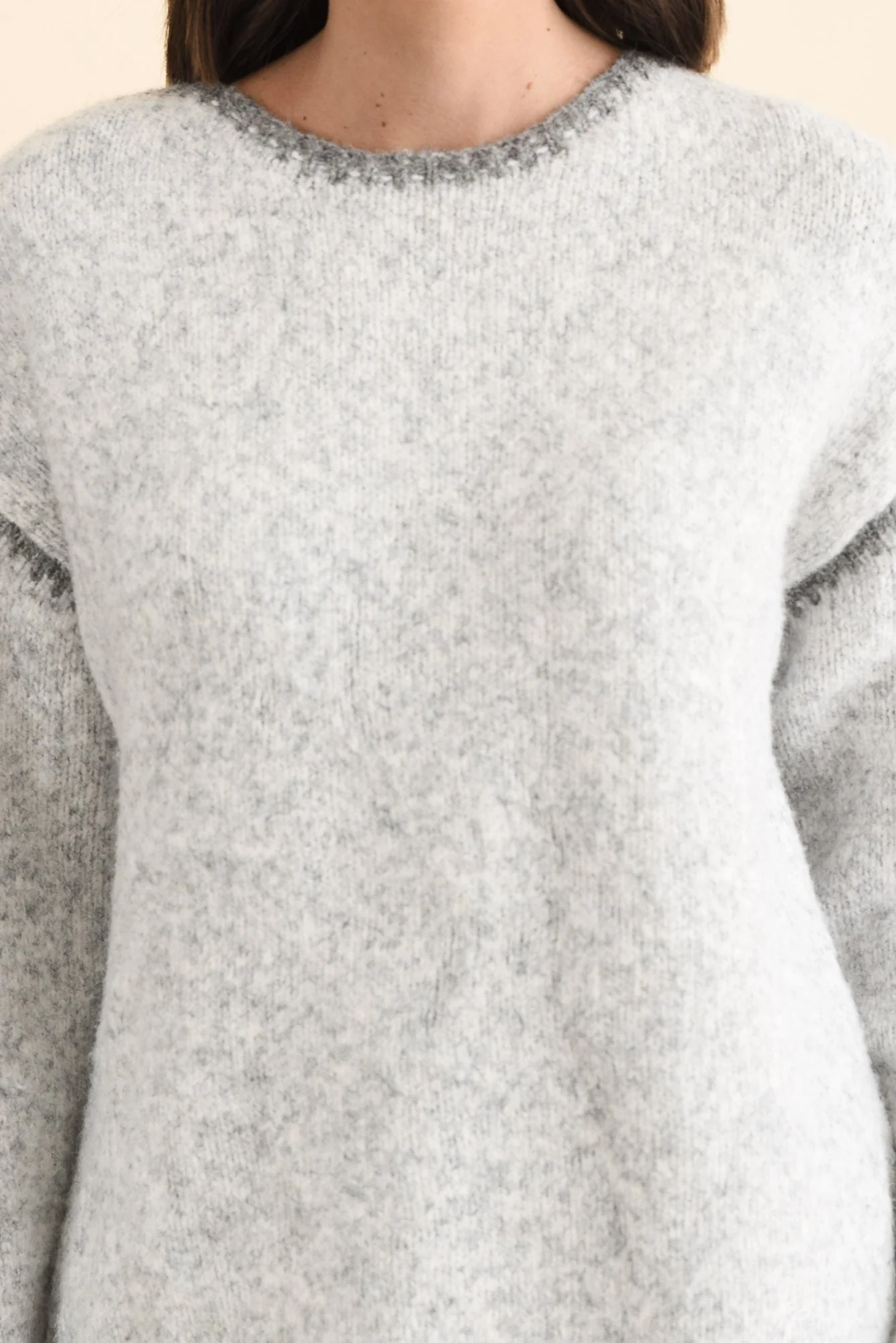 Simba Grey Contrast Knit Sweater - Image 5