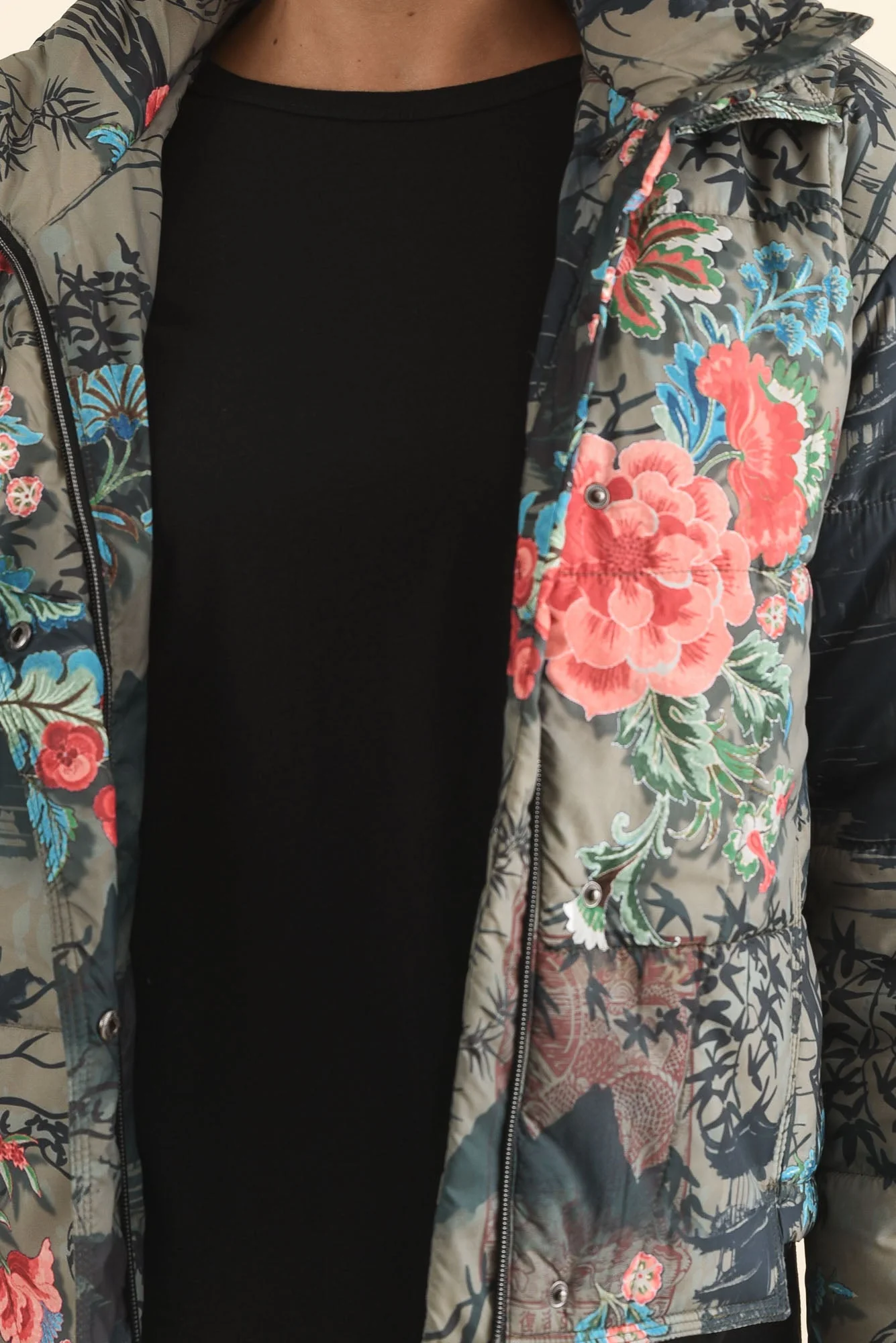 Simona Pink Flower Puffer Jacket - Image 5