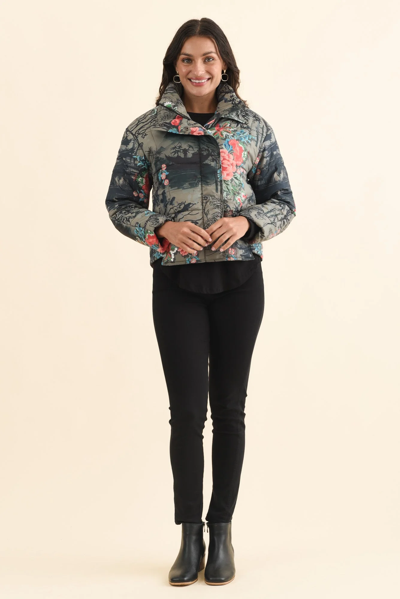 Simona Pink Flower Puffer Jacket - Image 6