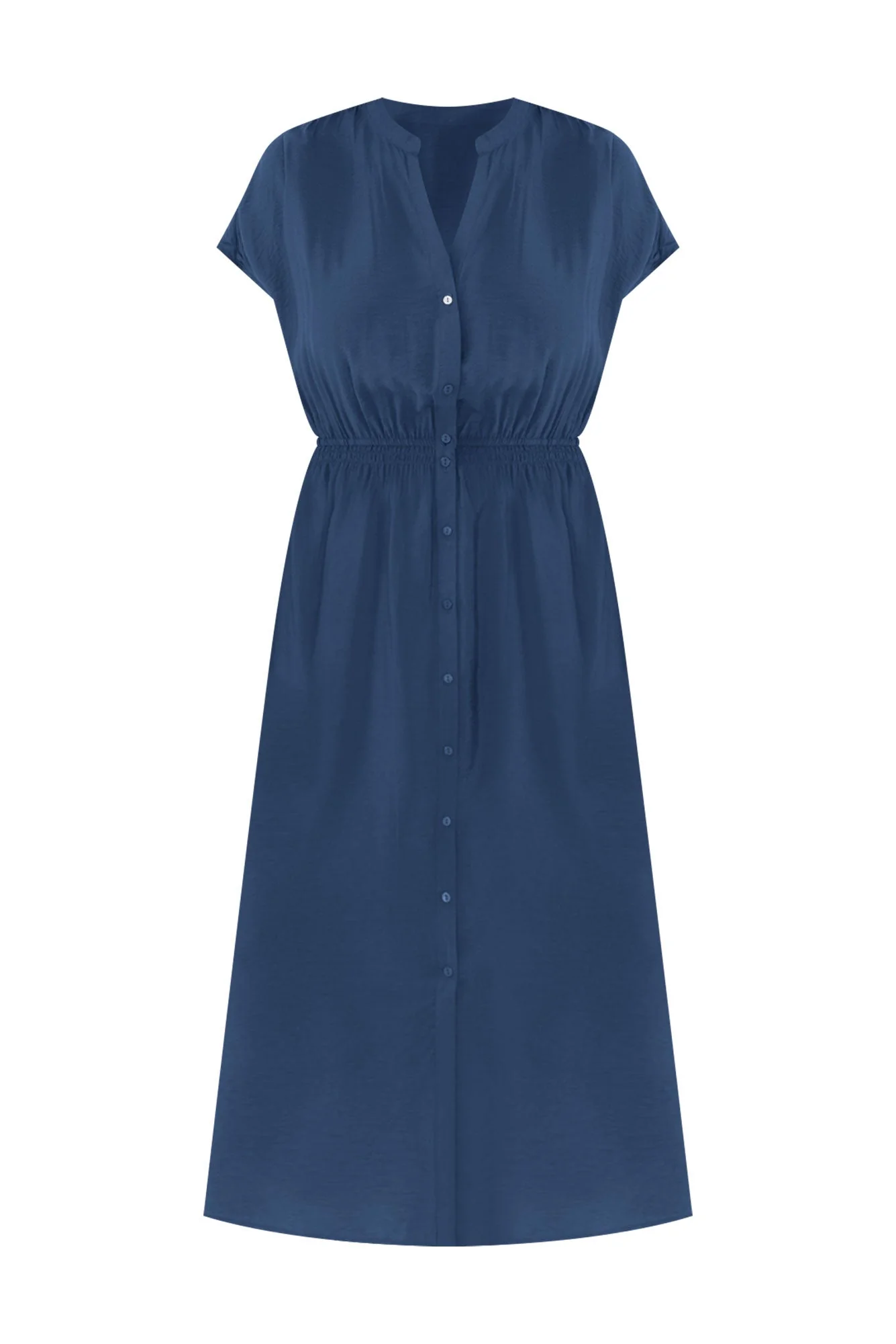 Simone Blue Button Dress - Image 2