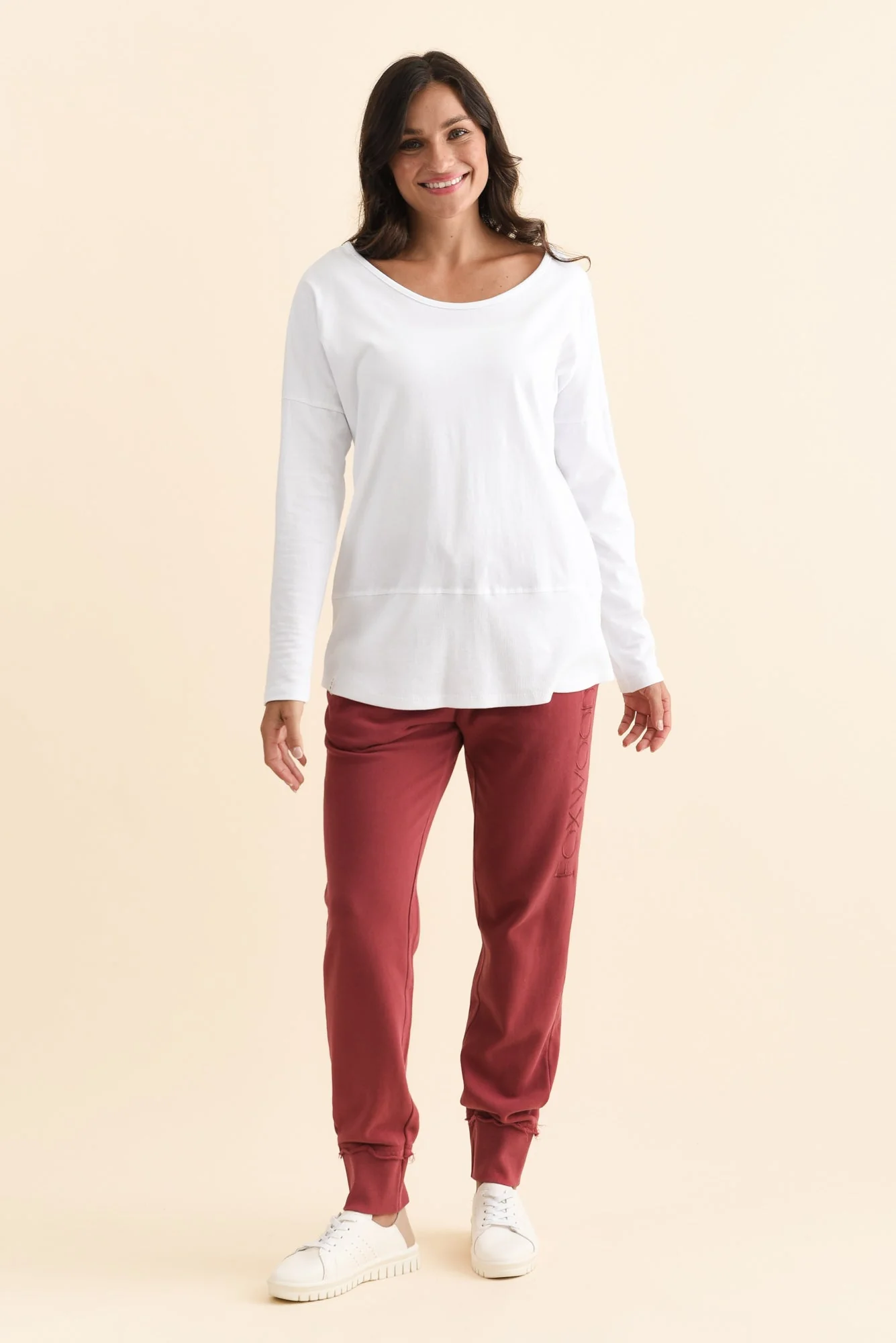Simplified Cherry Cotton Drawstring Sweatpants - Image 6