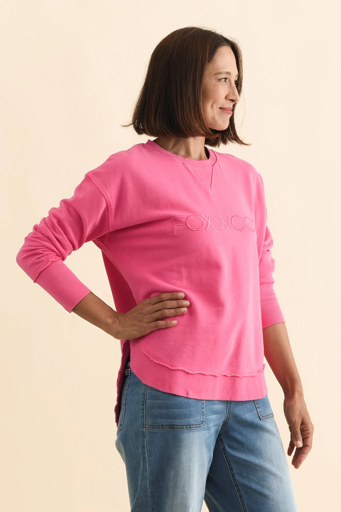 Simplified Pink Crewneck Sweatshirt - Image 4