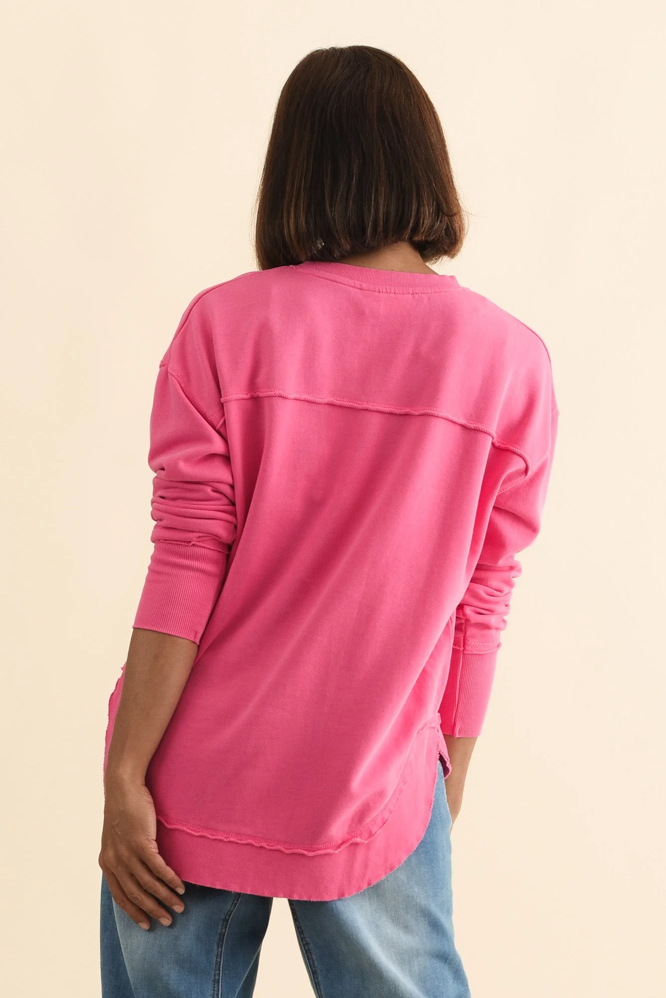Simplified Pink Crewneck Sweatshirt - Image 5