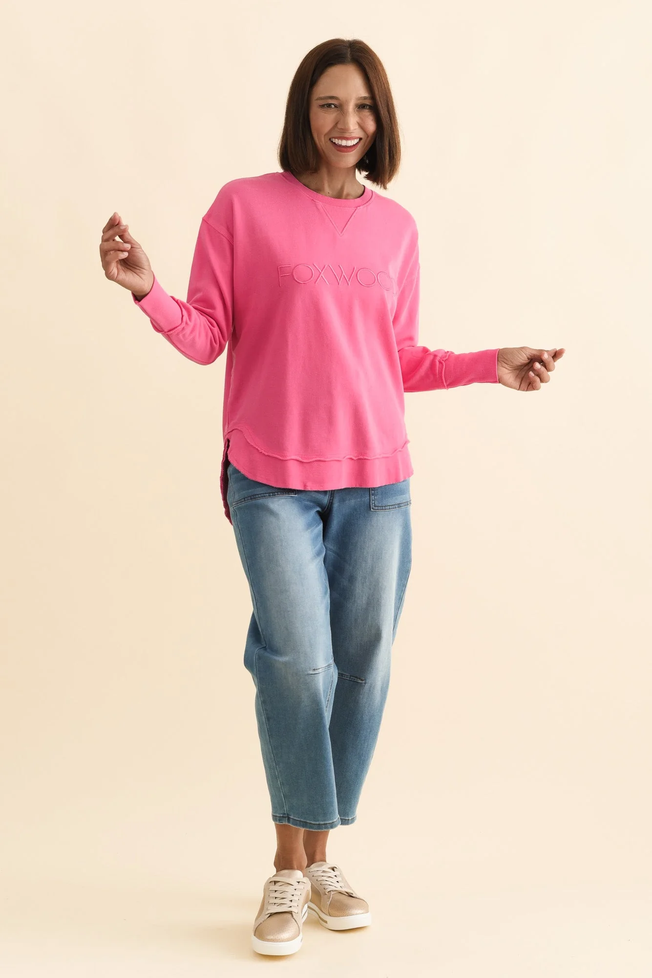 Simplified Pink Crewneck Sweatshirt - Image 7
