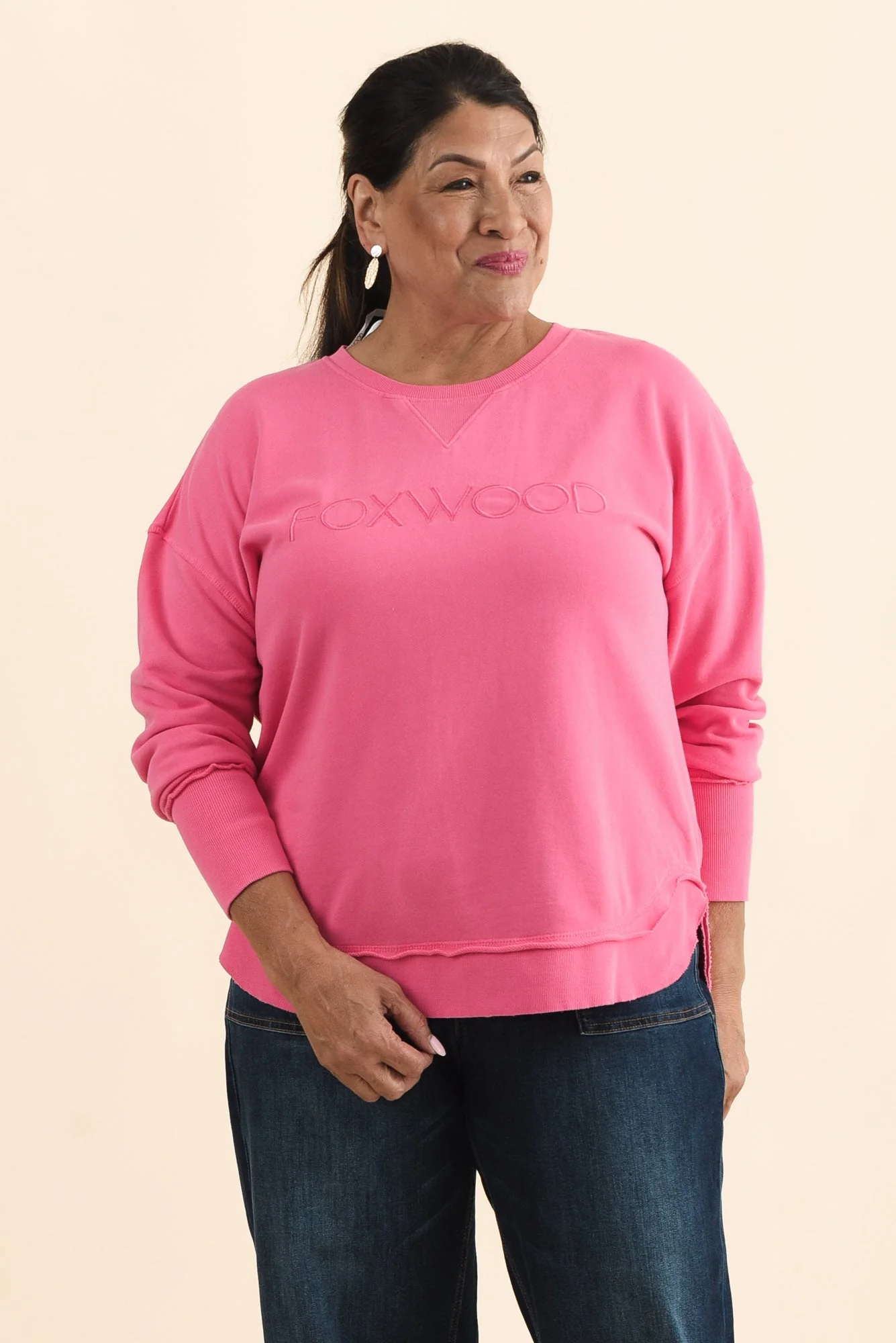 Simplified Pink Crewneck Sweatshirt - Image 8