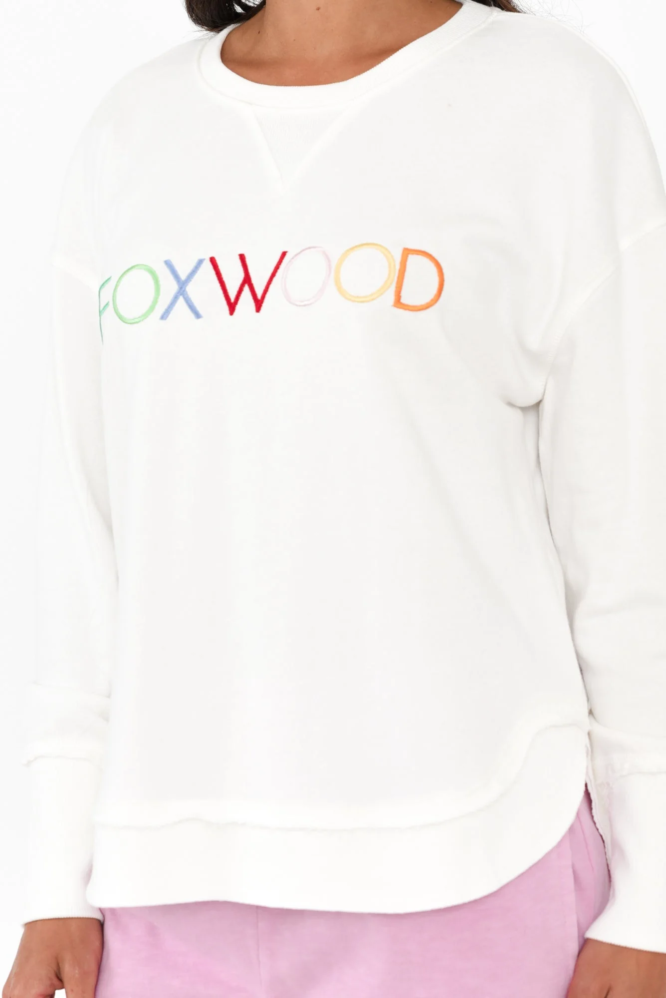 Simplified White Confetti Crewneck Sweatshirt - Image 5