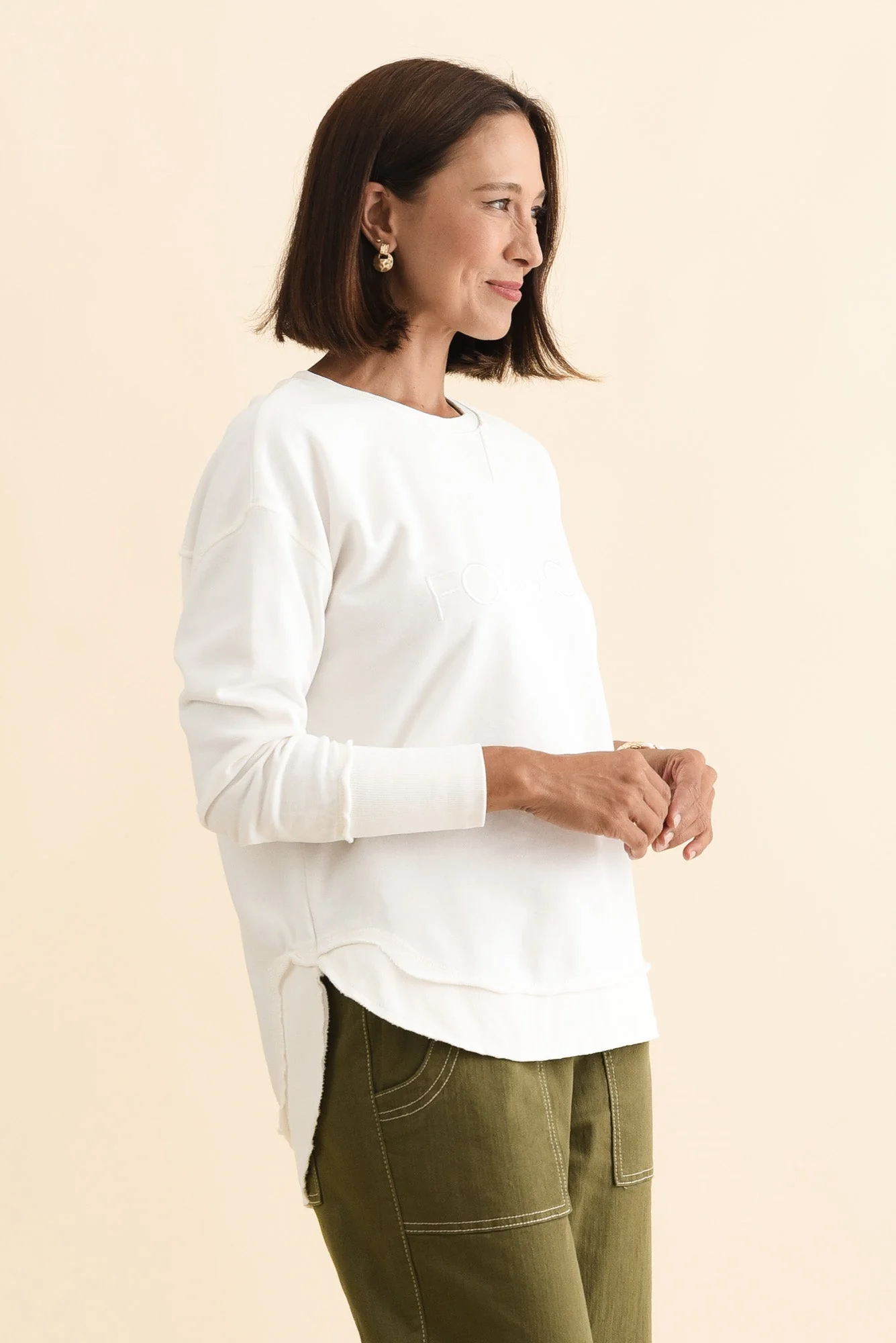 Simplified White Crewneck Sweatshirt - Image 5