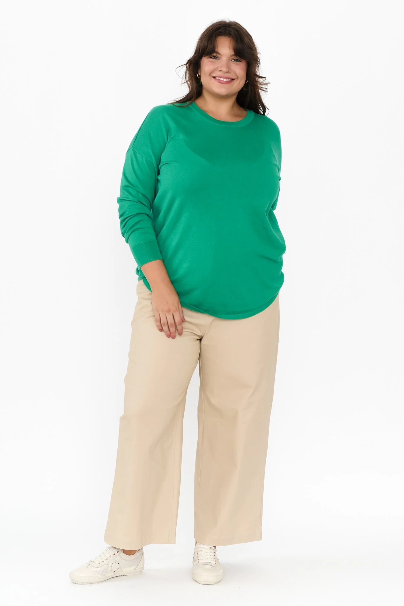 Sinatra Beige Cotton Wide Leg Pants - Image 9