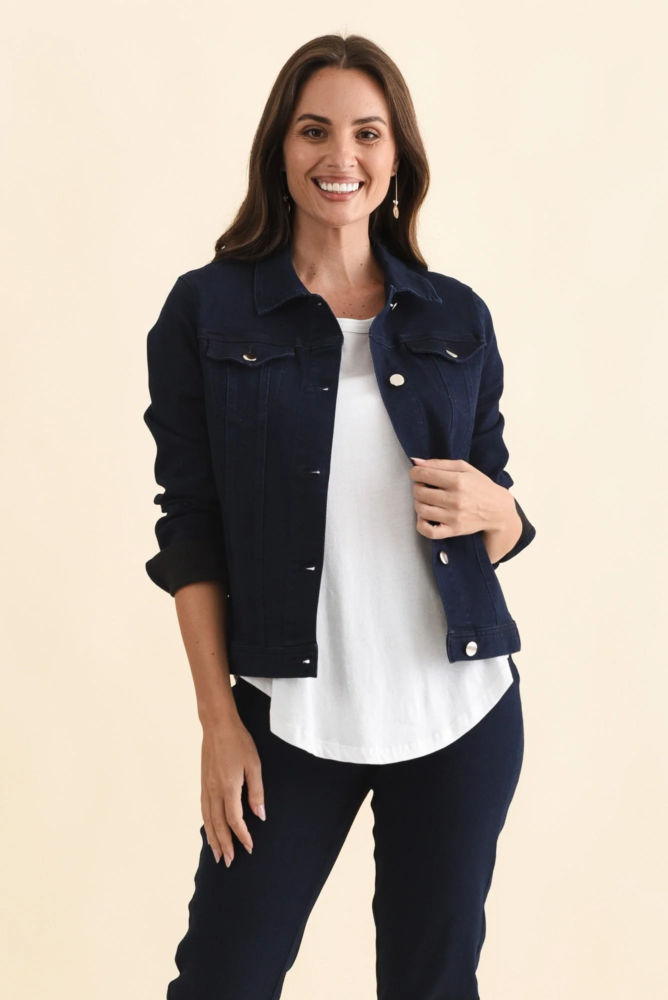 Siobhan Navy Stretch Jacket - Image 2