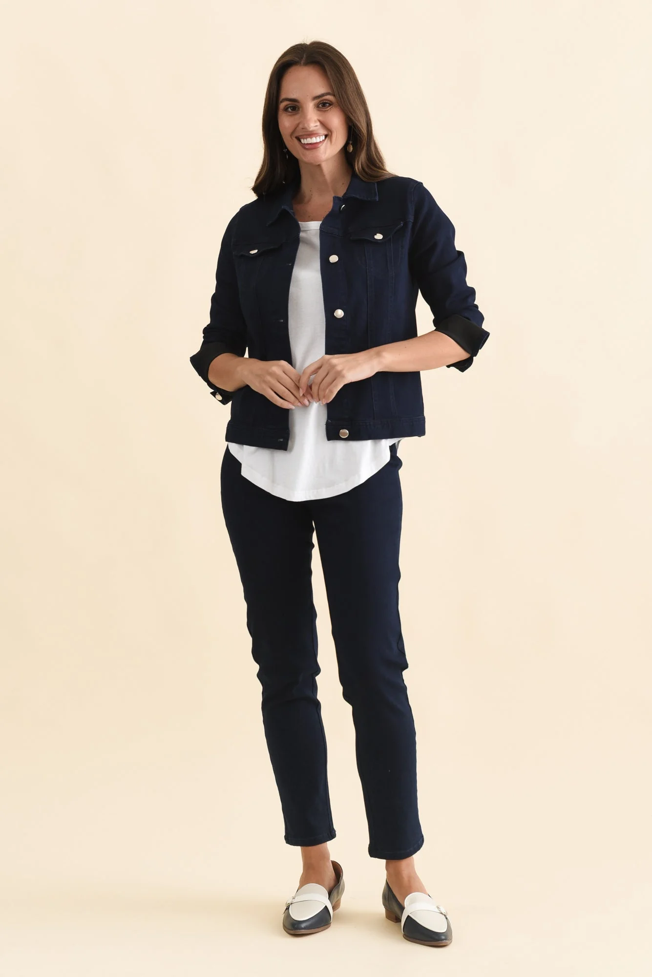Siobhan Navy Stretch Jacket - Image 3