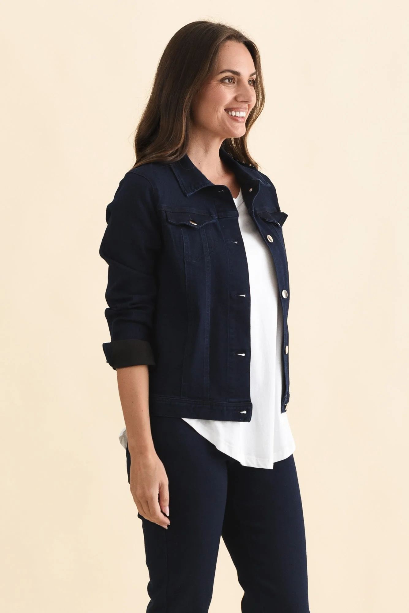 Siobhan Navy Stretch Jacket - Image 4