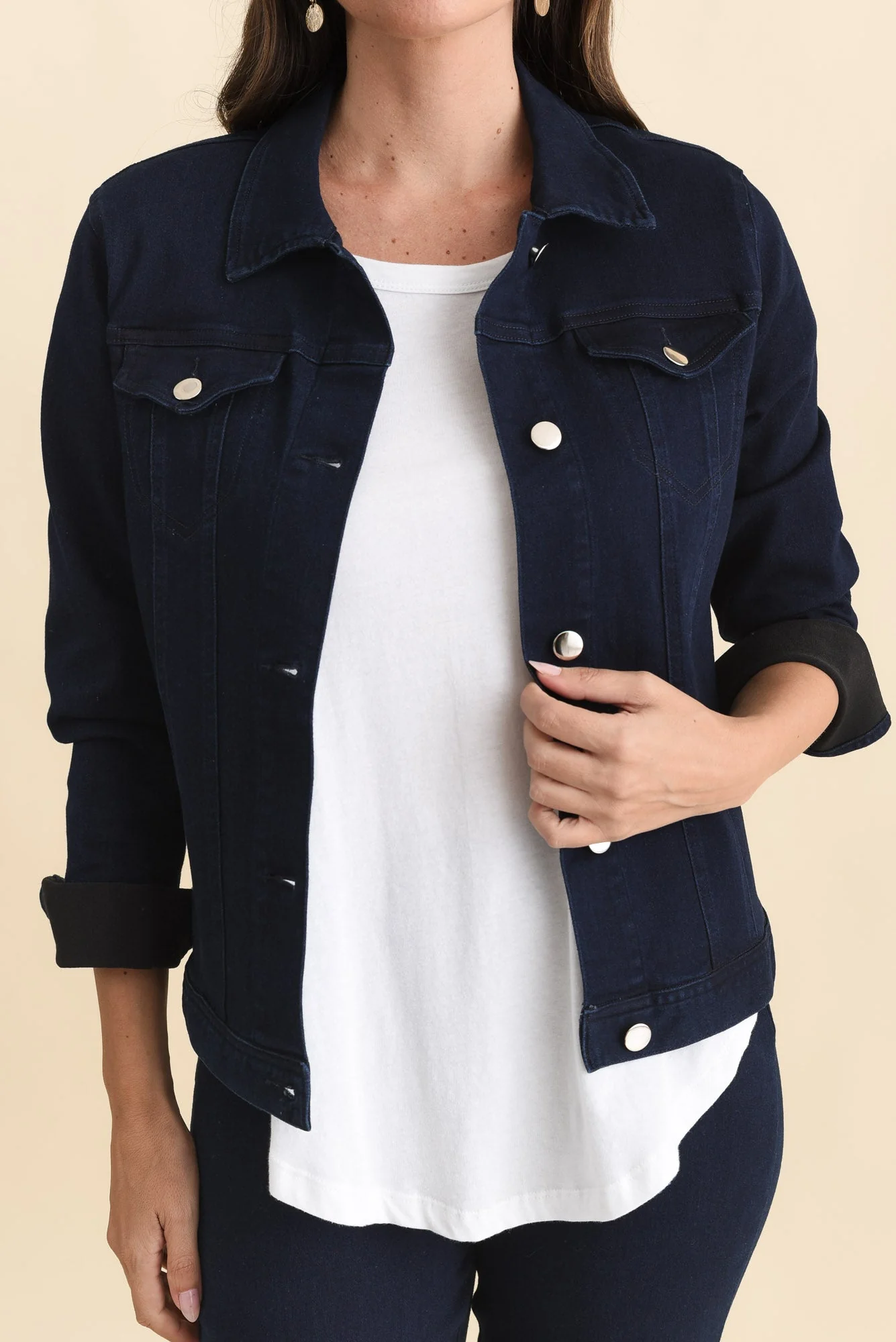 Siobhan Navy Stretch Jacket - Image 6