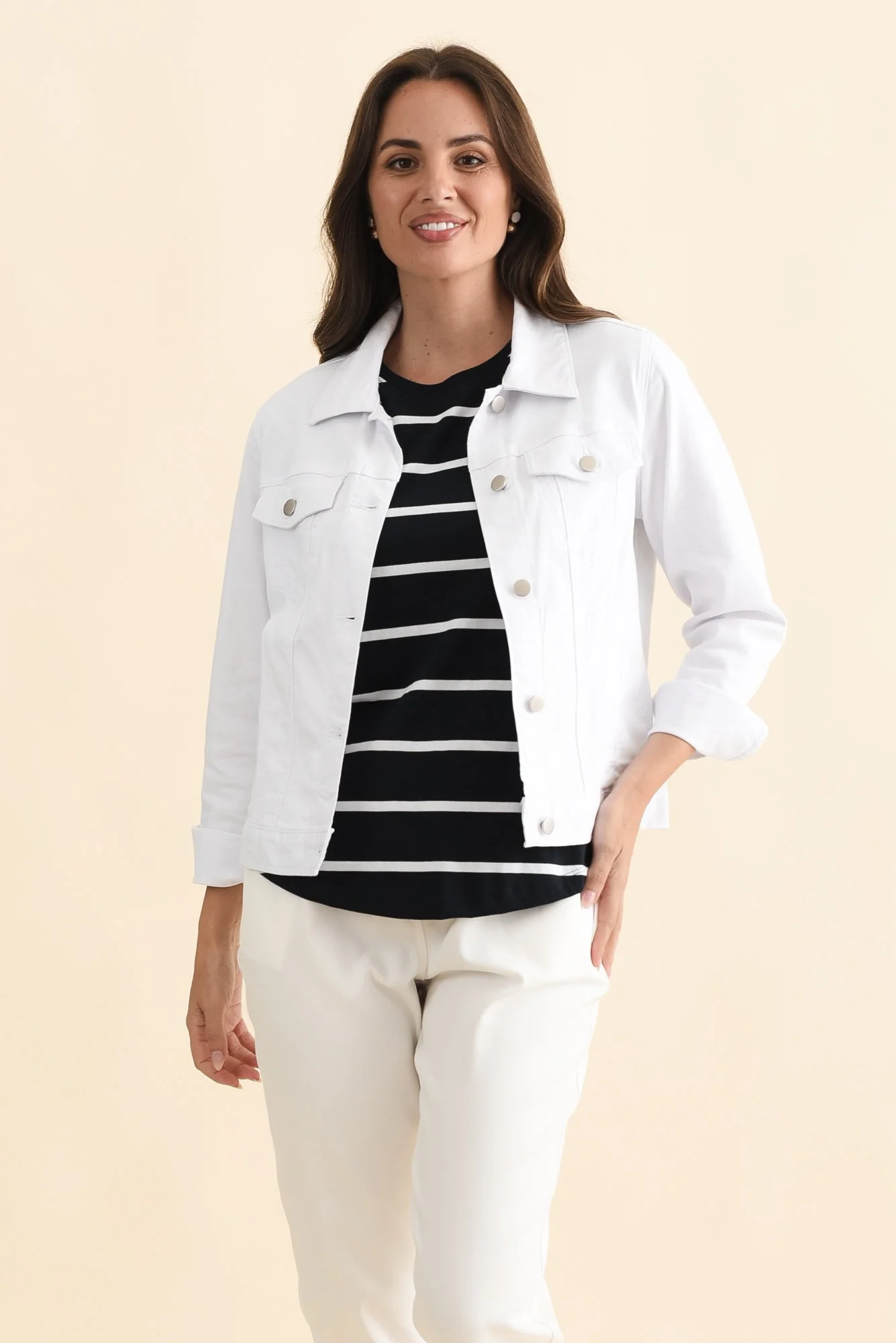 Siobhan White Stretch Jacket - Image 2
