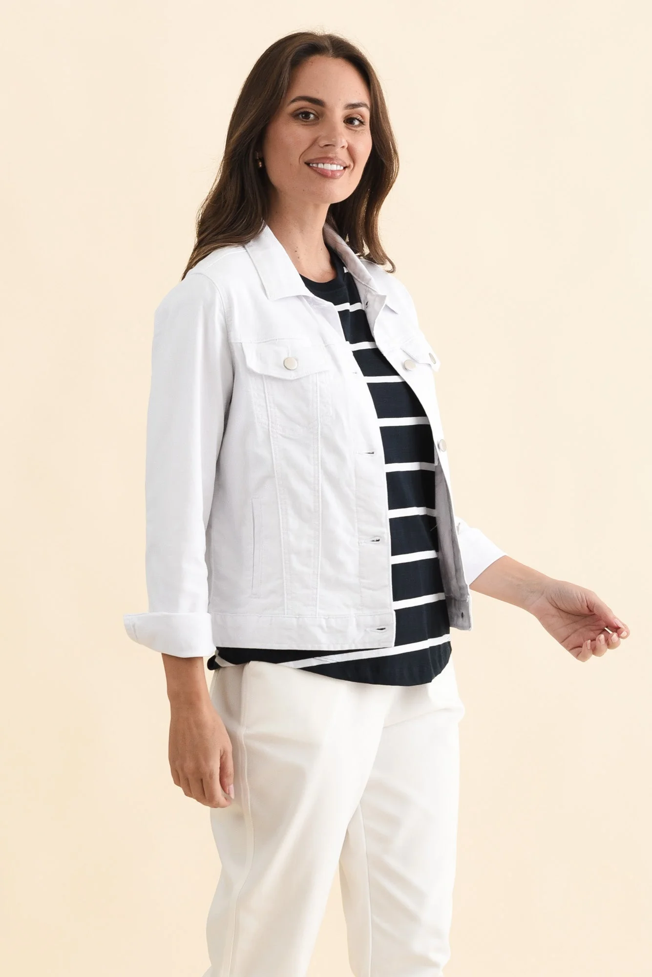 Siobhan White Stretch Jacket - Image 4