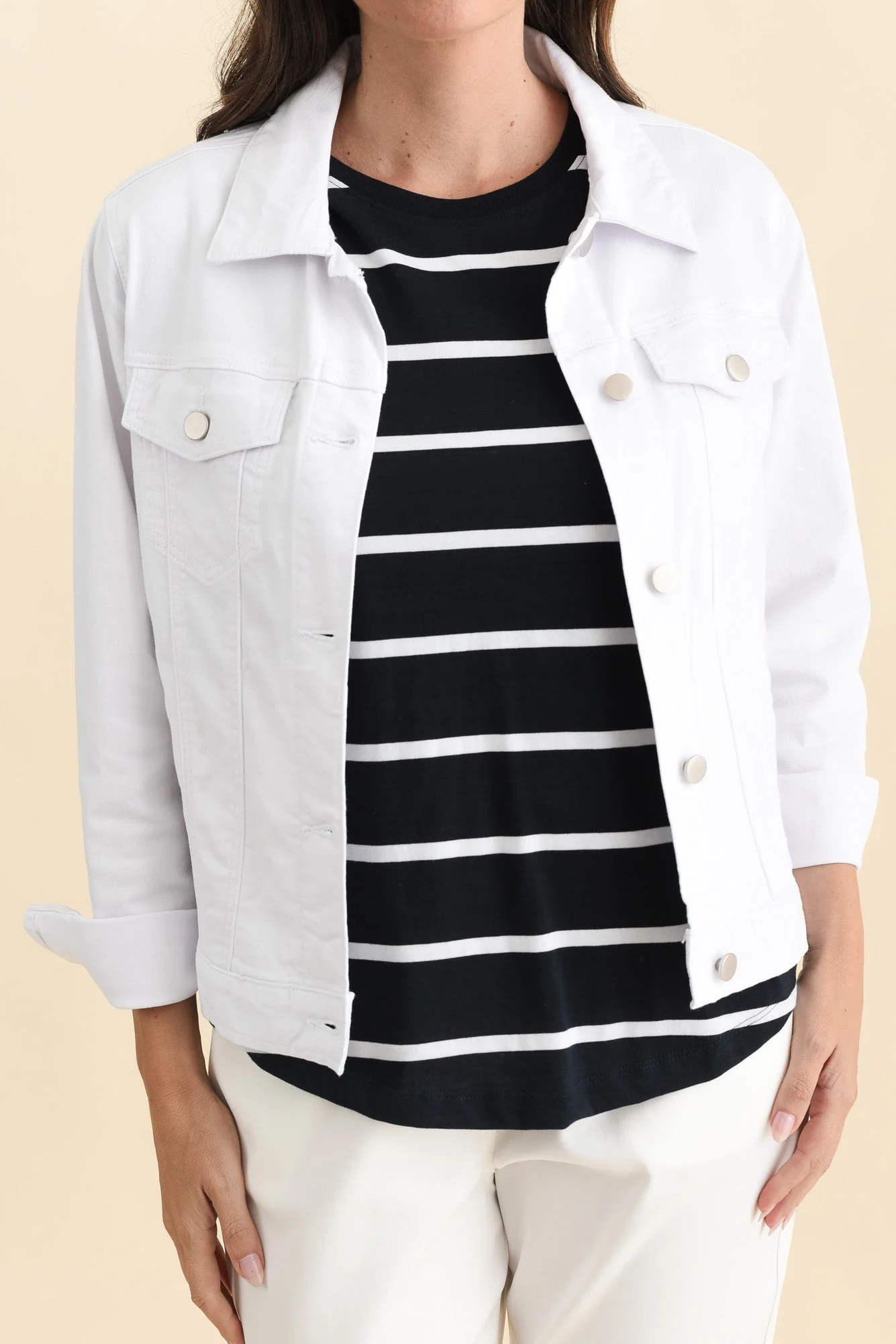 Siobhan White Stretch Jacket - Image 6