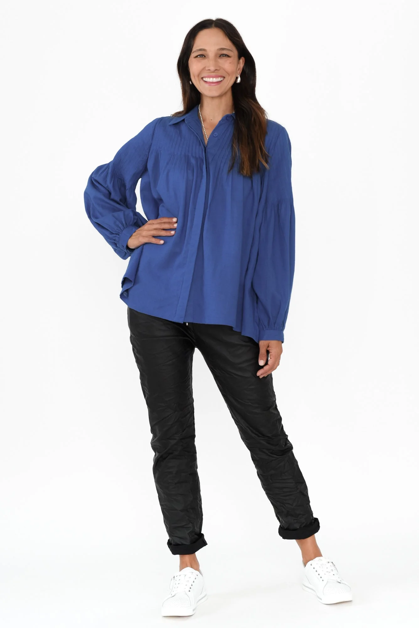 Sky Blue Linen Blend Shirt - Image 2