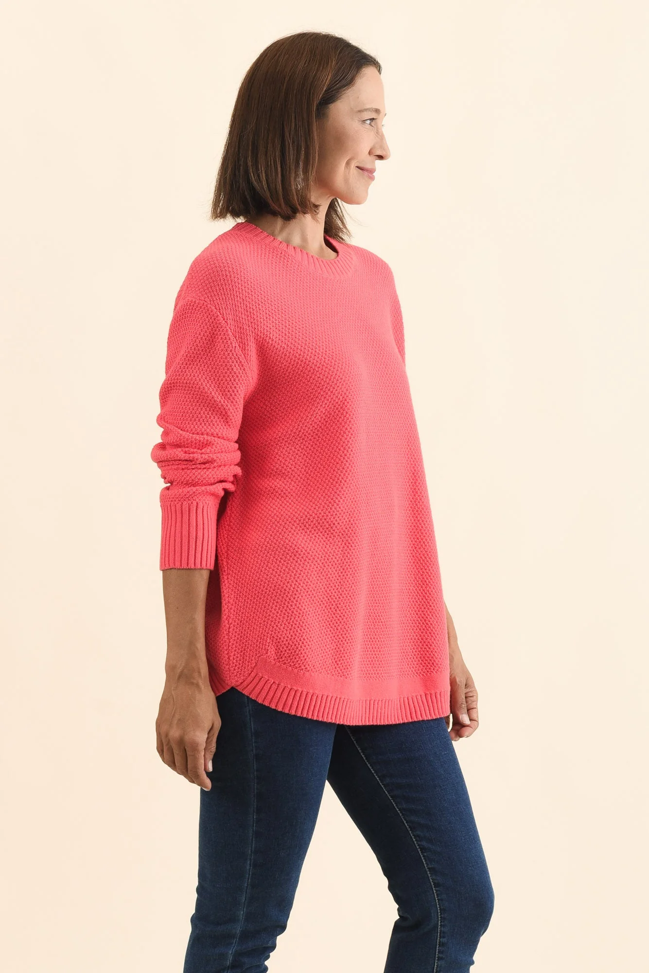Skylar Coral Cotton Blend Knit Jumper - Image 3