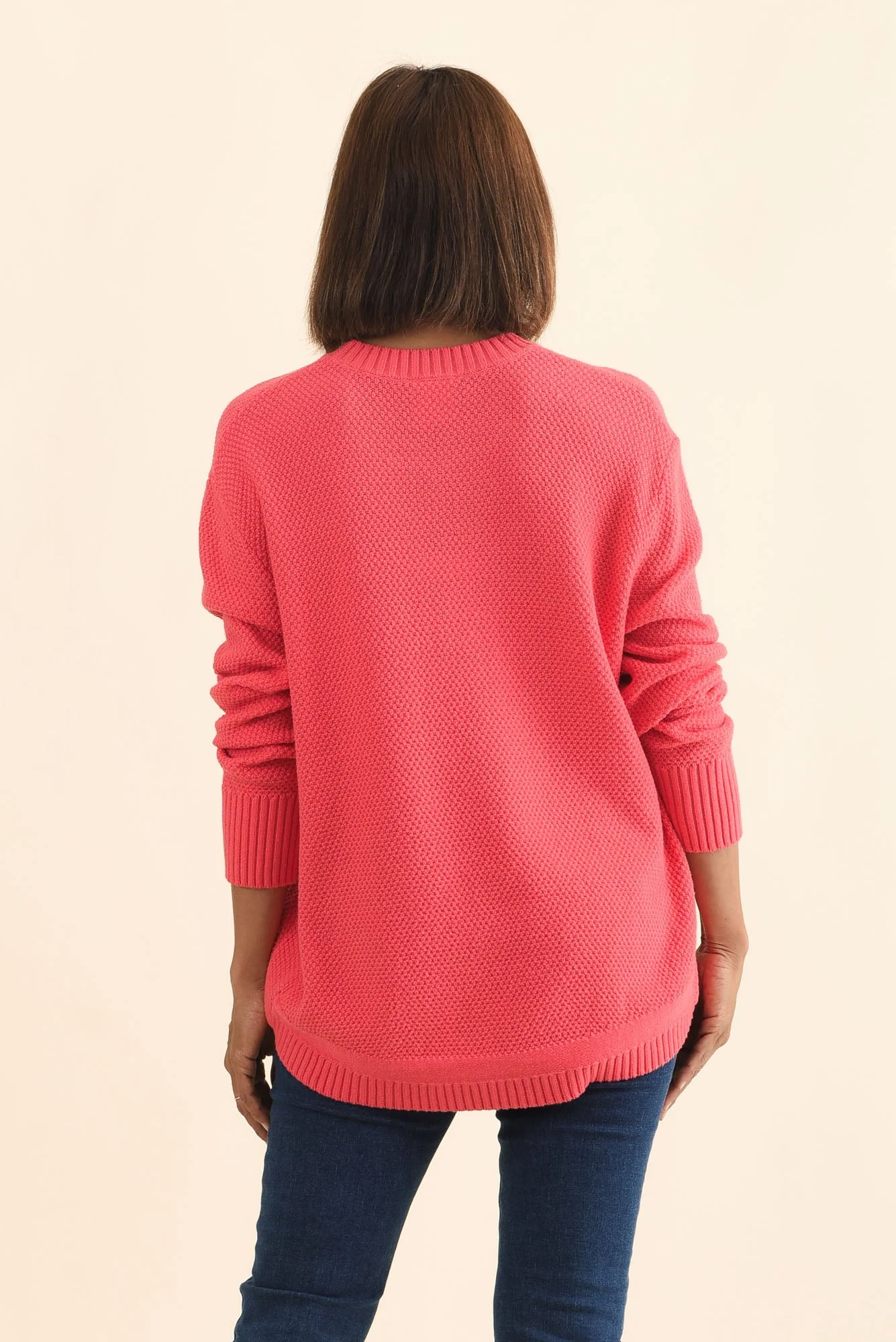 Skylar Coral Cotton Blend Knit Jumper - Image 4