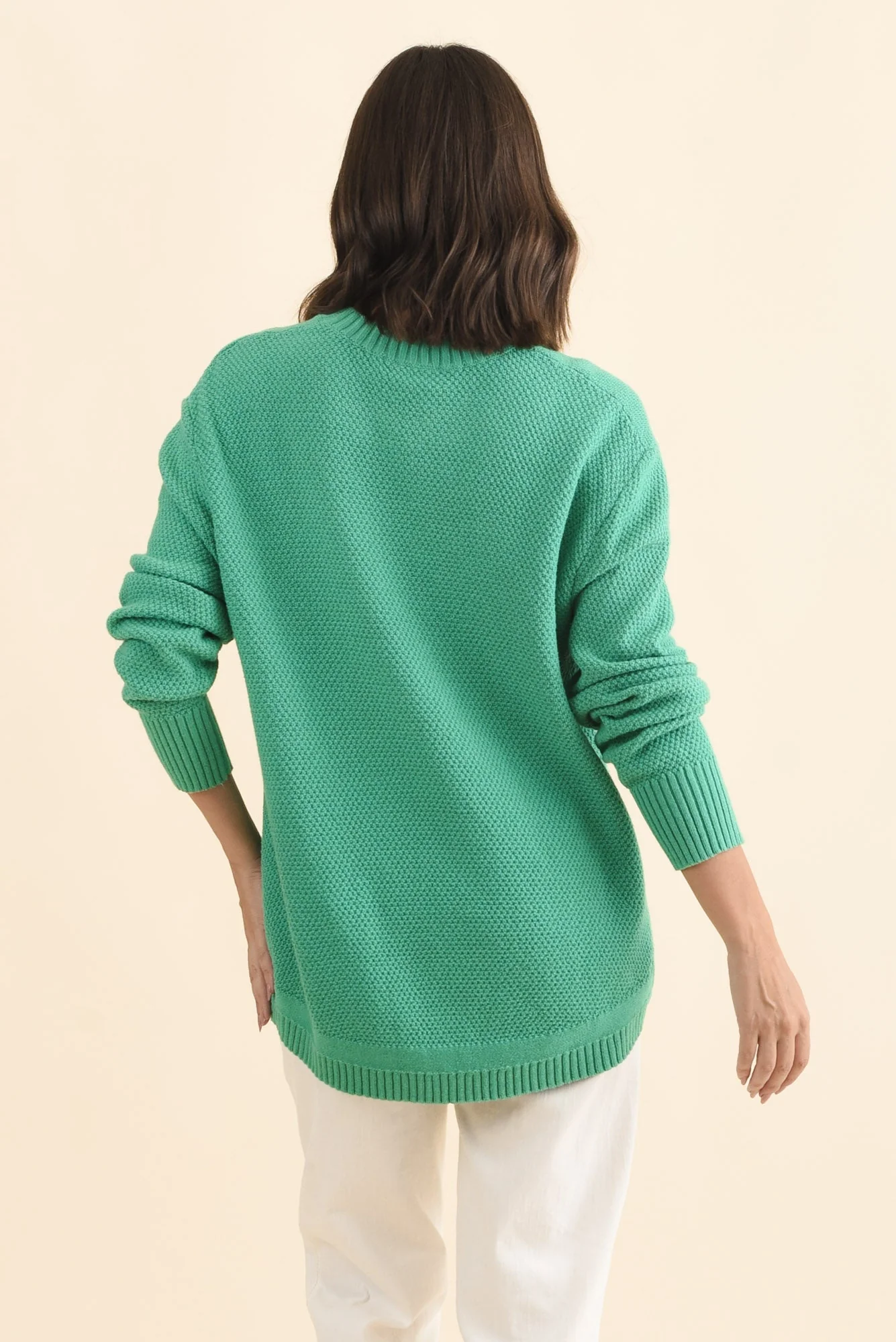 Skylar Green Cotton Blend Knit Jumper - Image 4