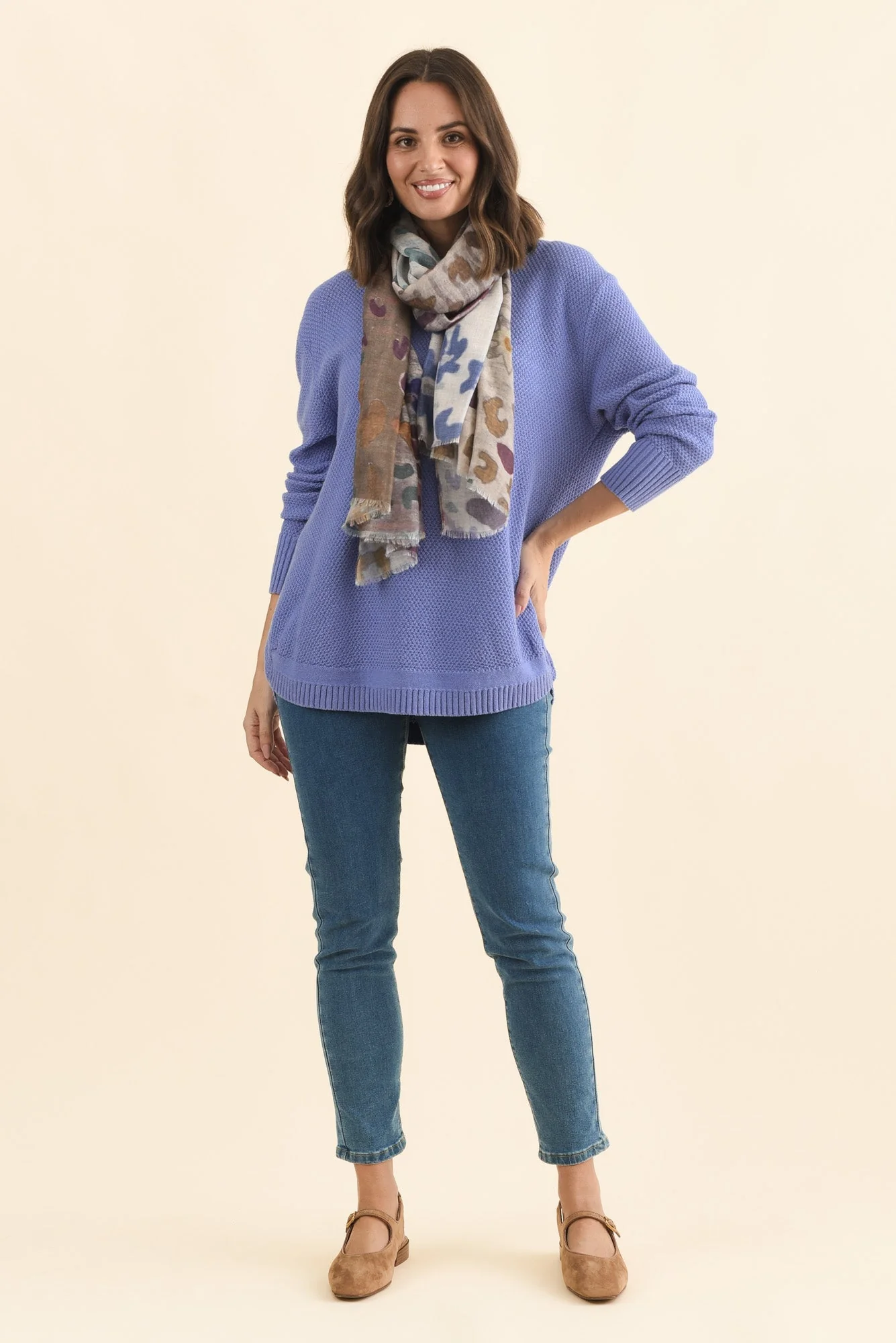 Skylar Lilac Cotton Blend Knit Jumper - Image 3