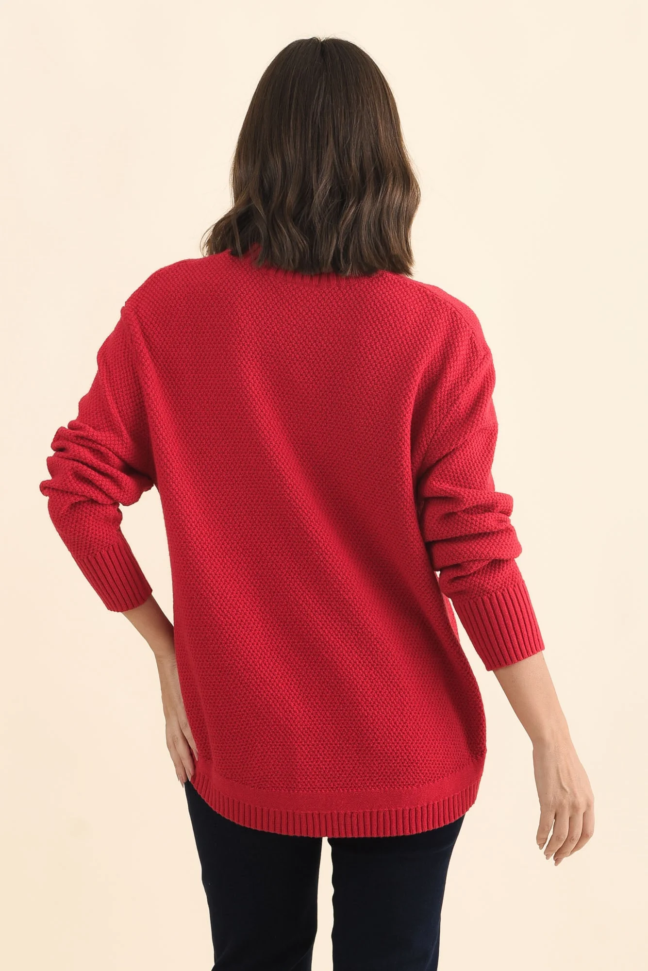 Skylar Red Cotton Blend Knit Jumper - Image 5