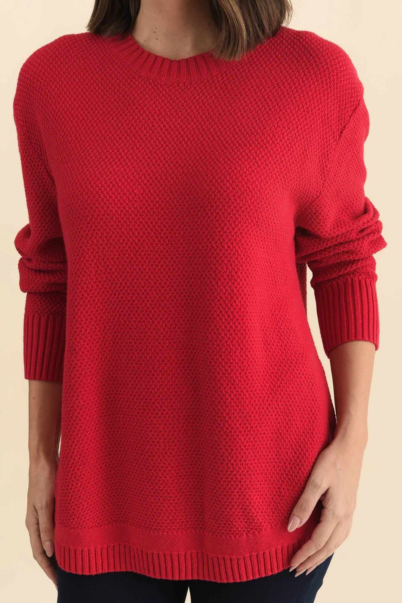 Skylar Red Cotton Blend Knit Jumper - Image 6
