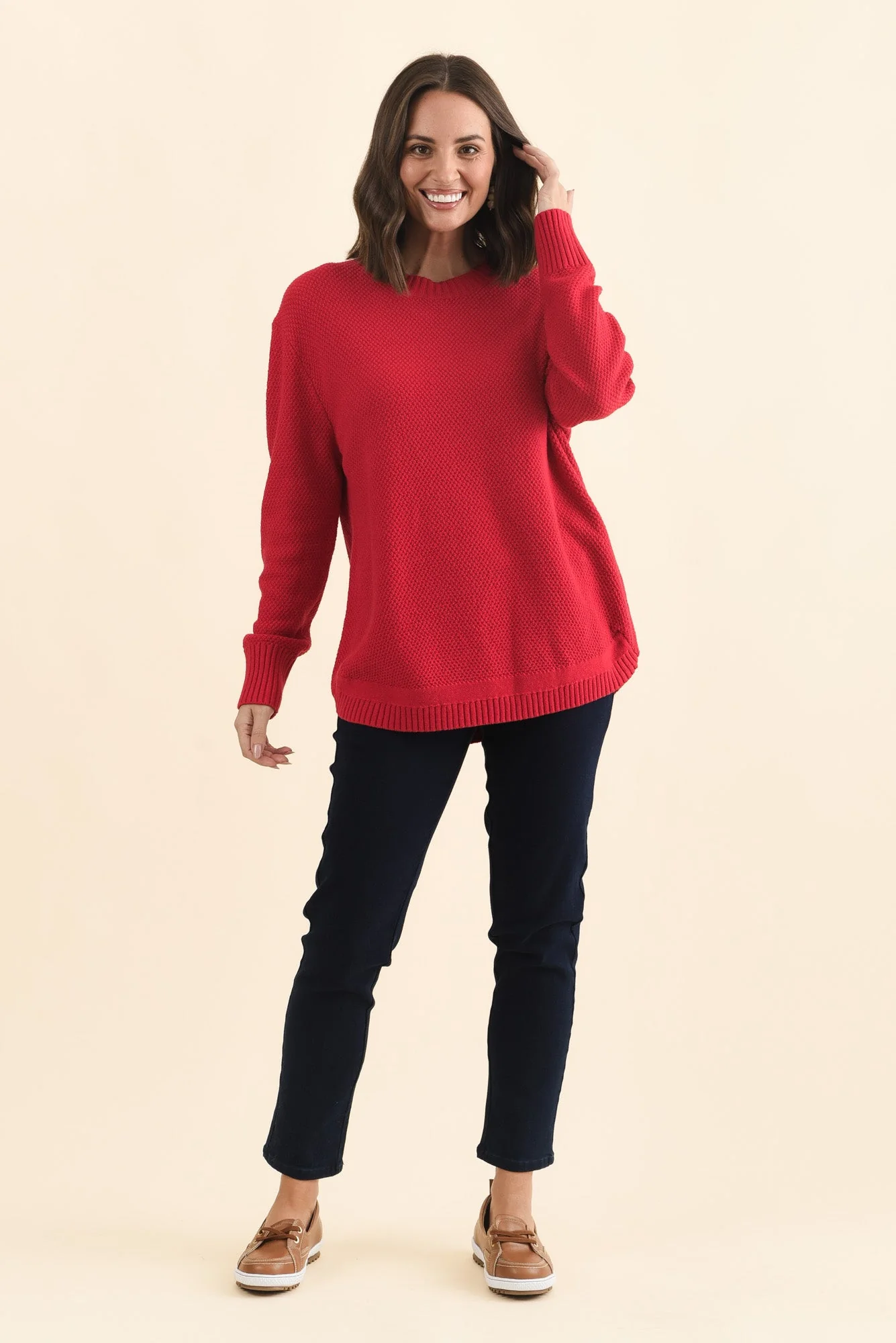 Skylar Red Cotton Blend Knit Jumper - Image 7