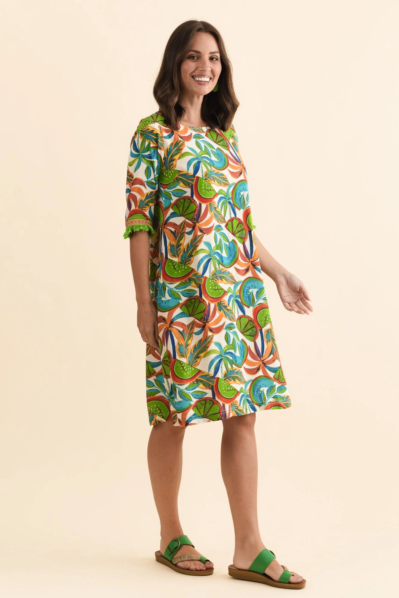 Solara Green Tropical Pocket Dress - Image 3