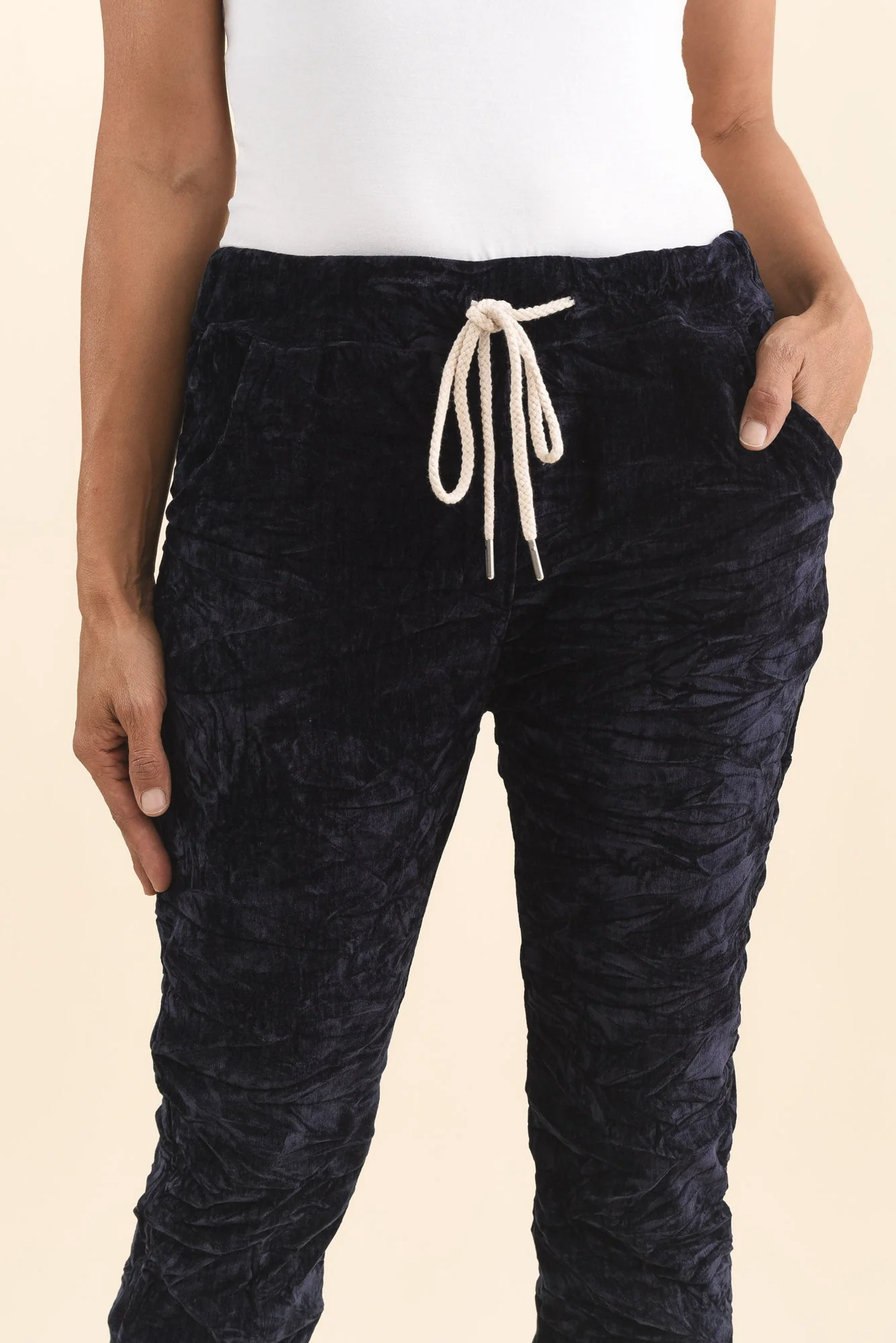 Soleil Navy Drawstring Pants - Image 5