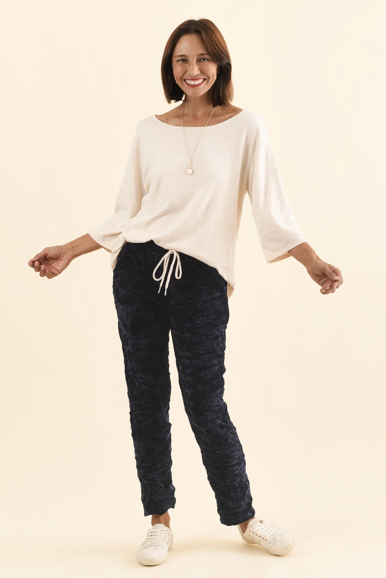Soleil Navy Drawstring Pants - Image 6