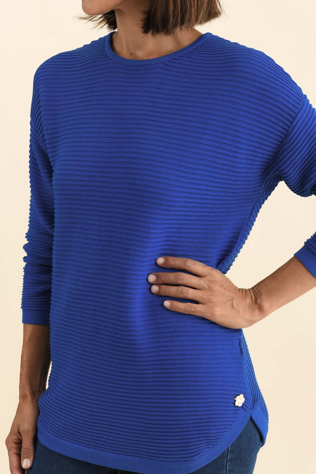 Somer Cobalt Organic Cotton Knit Jumper - Image 5