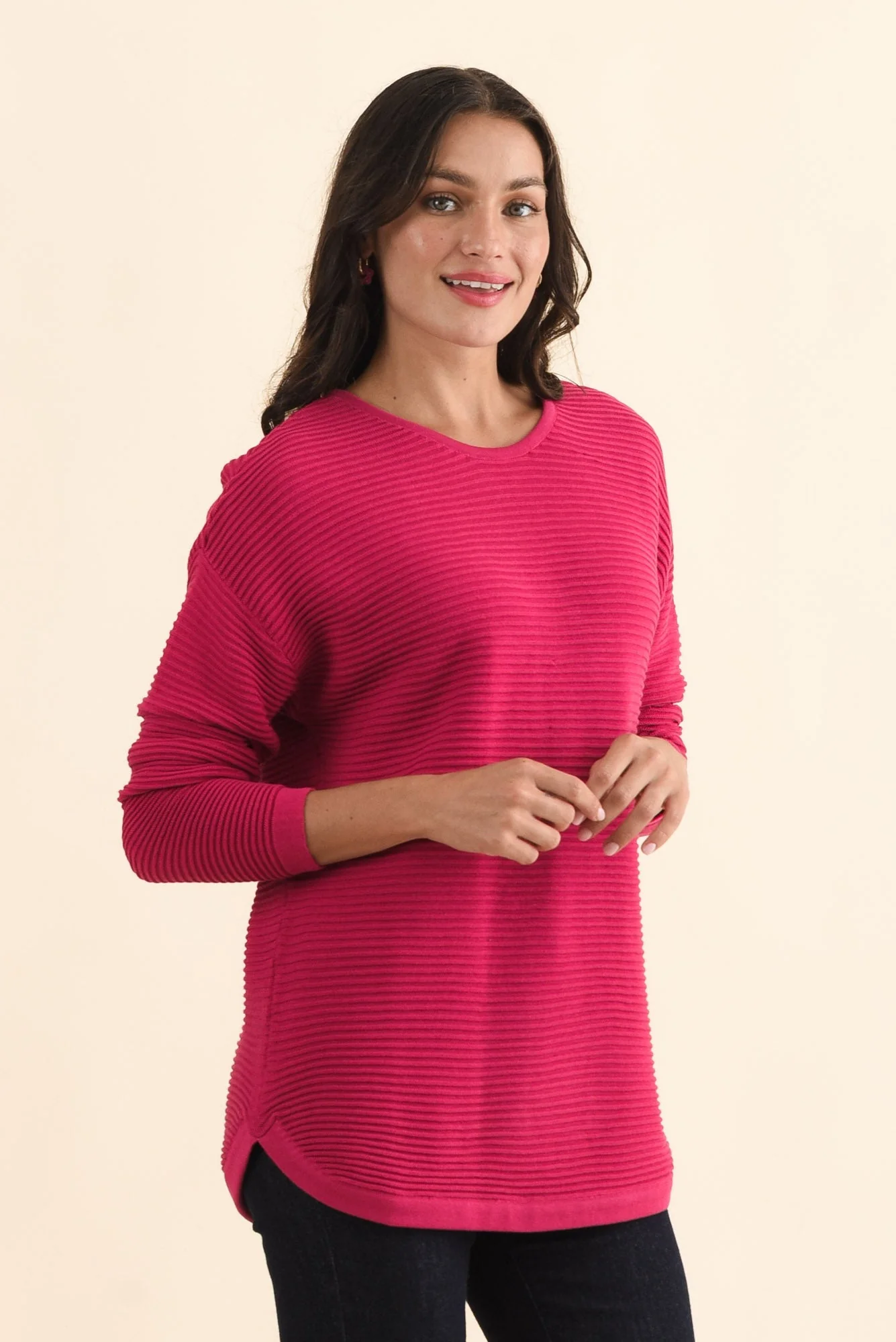 Somer Hot Pink Organic Cotton Knit Jumper - Image 3