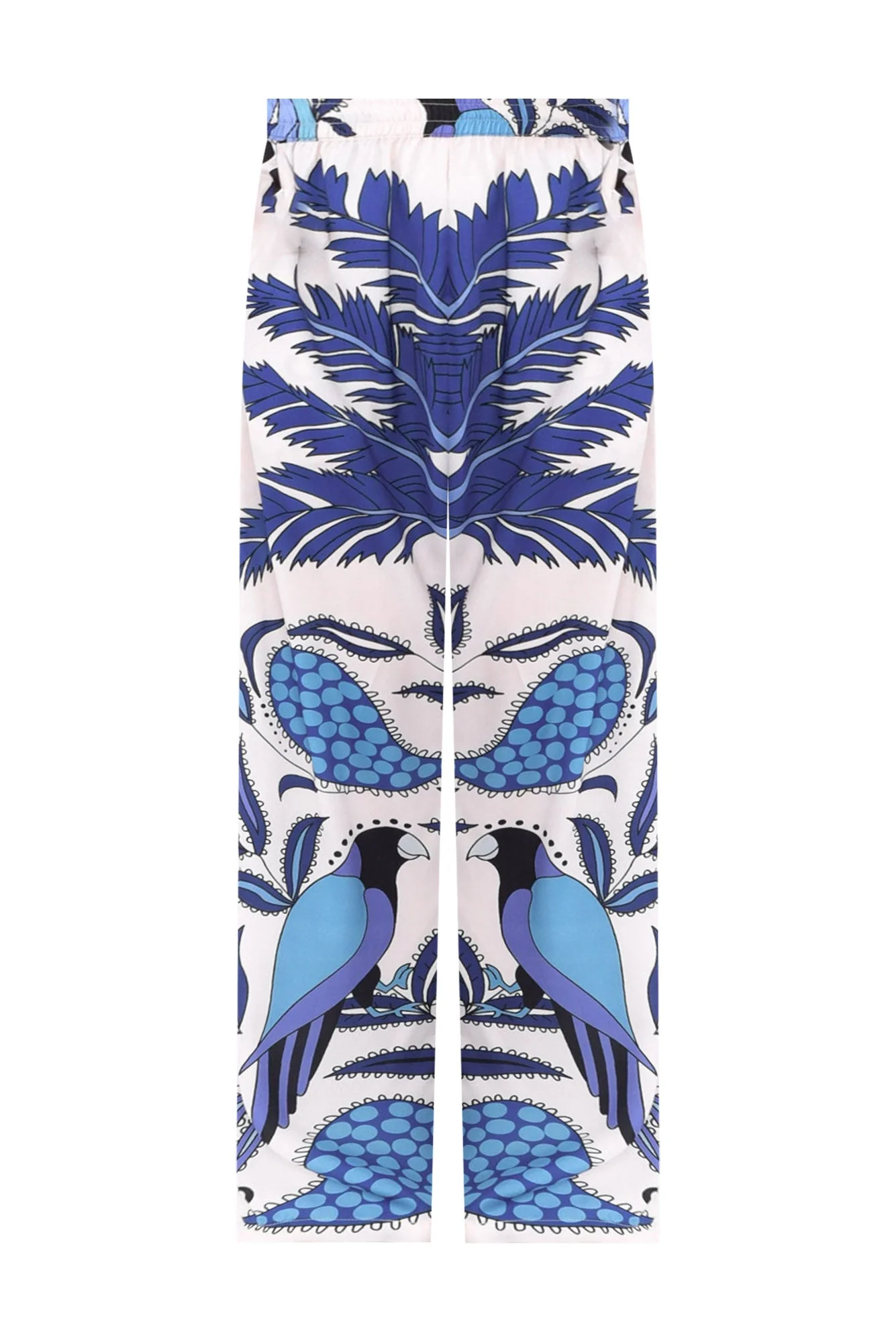 Sona Blue Tropical Wide Leg Pants - Image 3