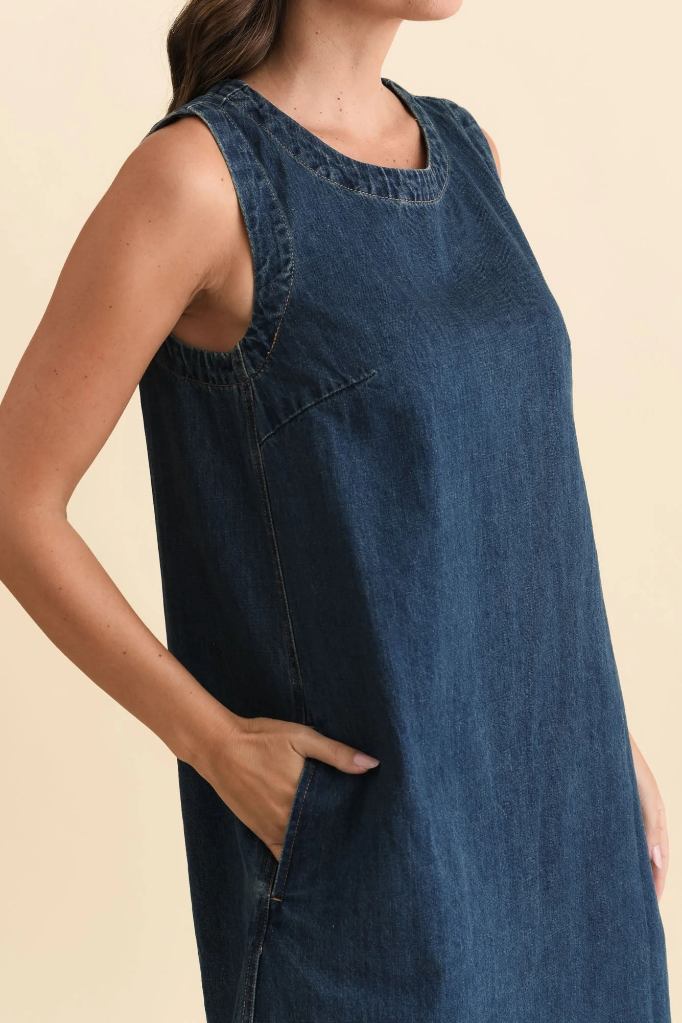 Sonny Blue Denim Pocket Dress - Image 5